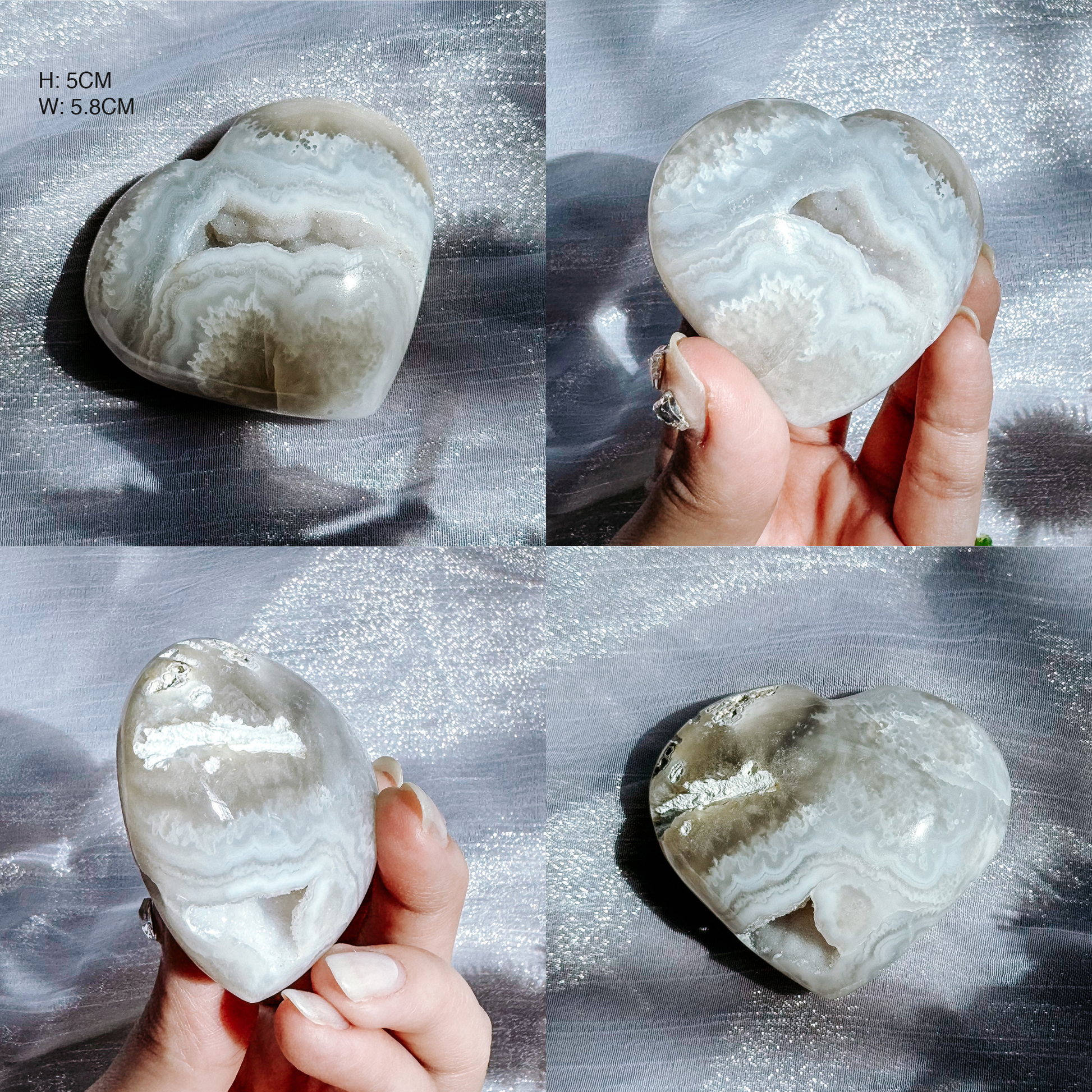 Druzy Agate Hearts
