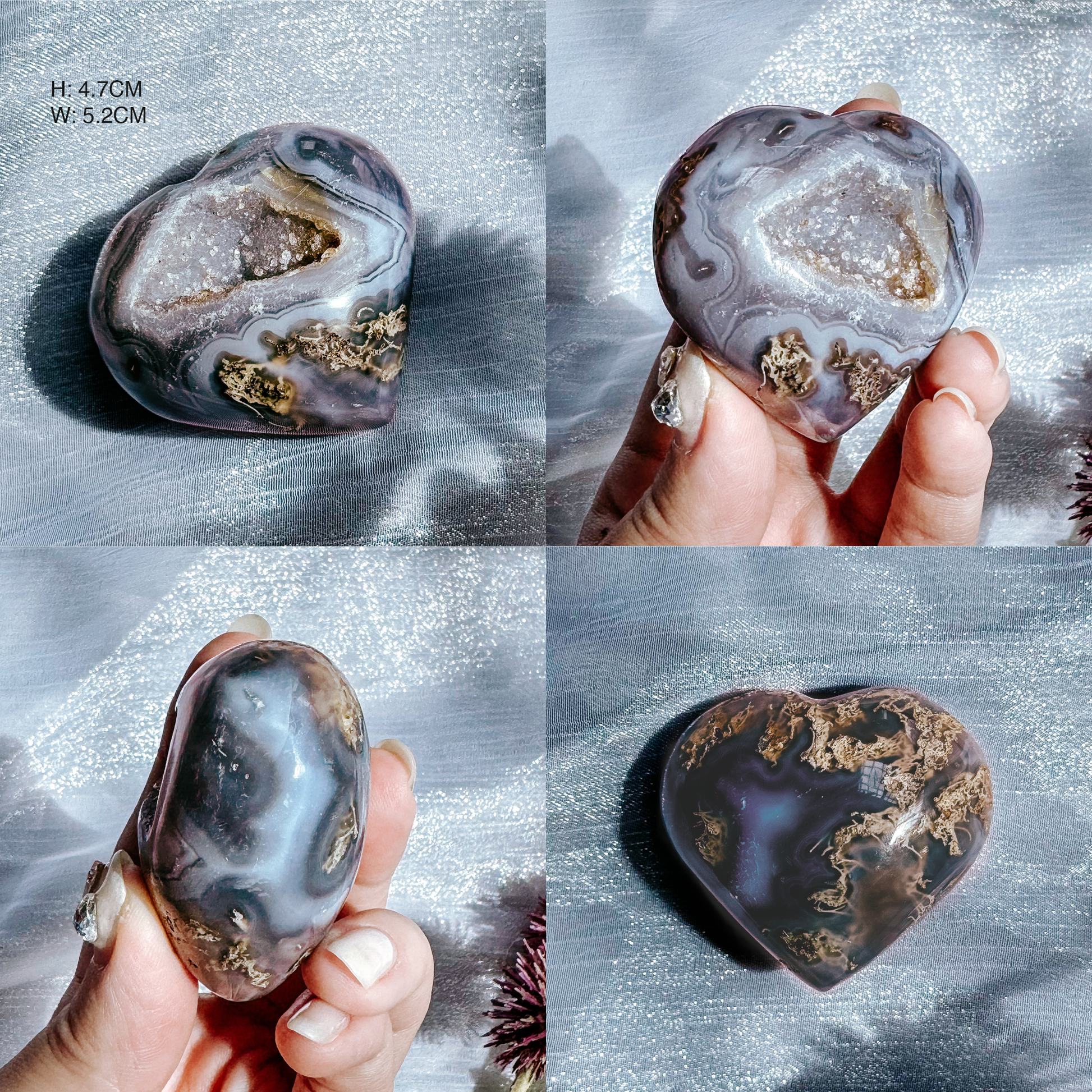 Druzy Agate Hearts