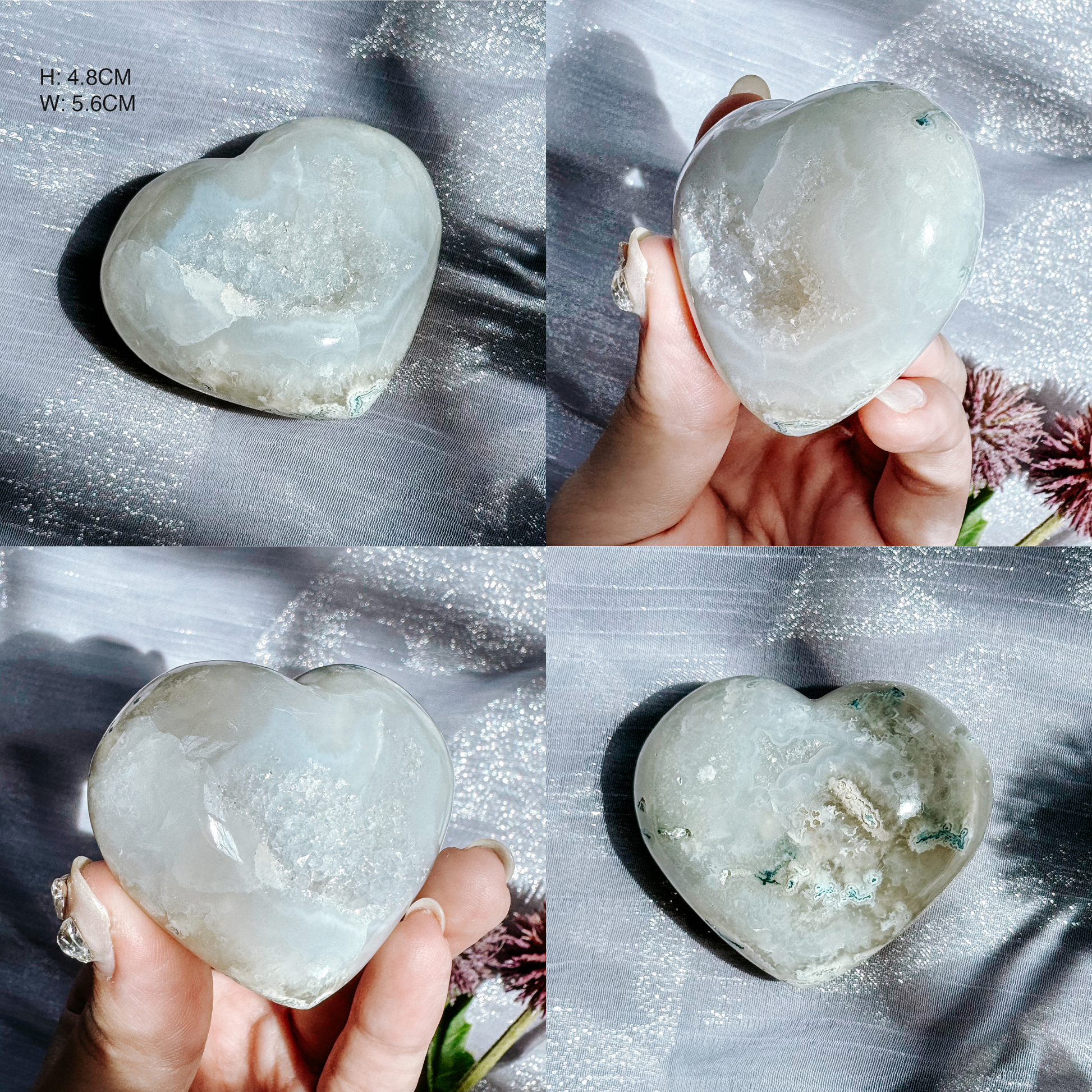 Druzy Agate Hearts