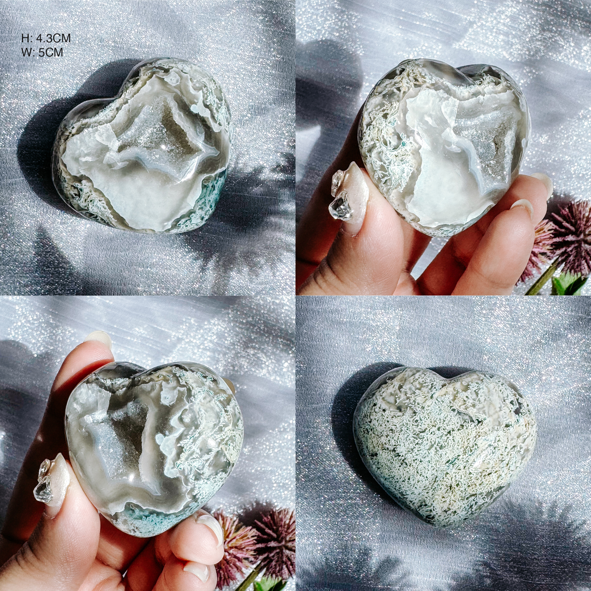 Druzy Agate Hearts