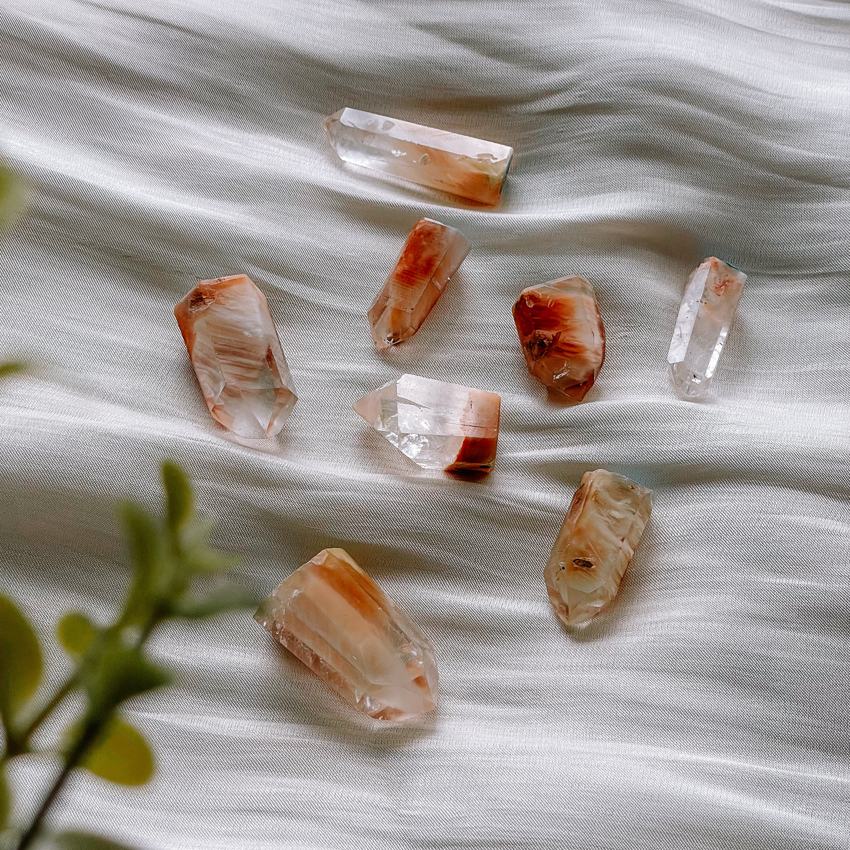 Amphibole Quartz Angel Phantom Quartz Points