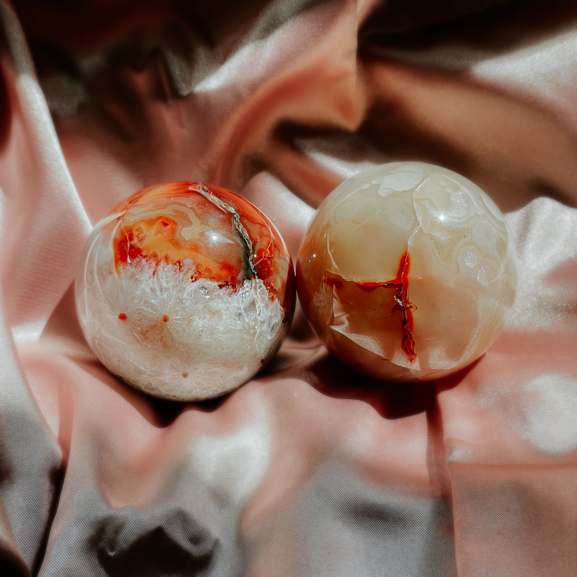 Carnelian with Druzy Sphere