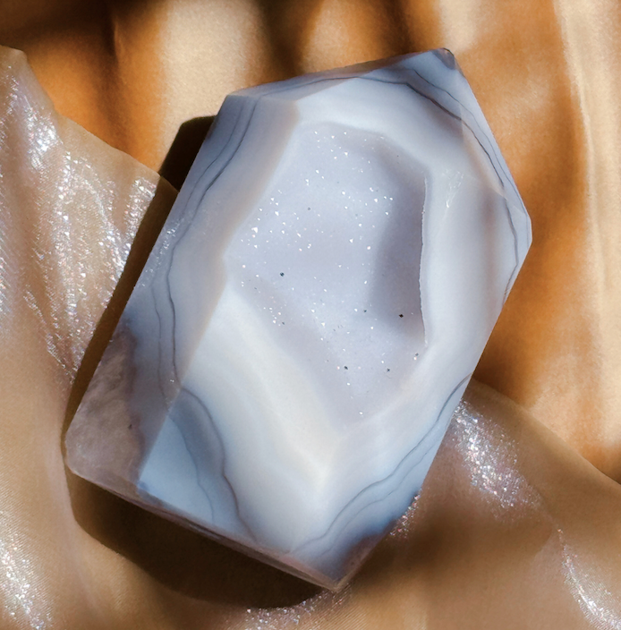 Milky Druzy Agate tower