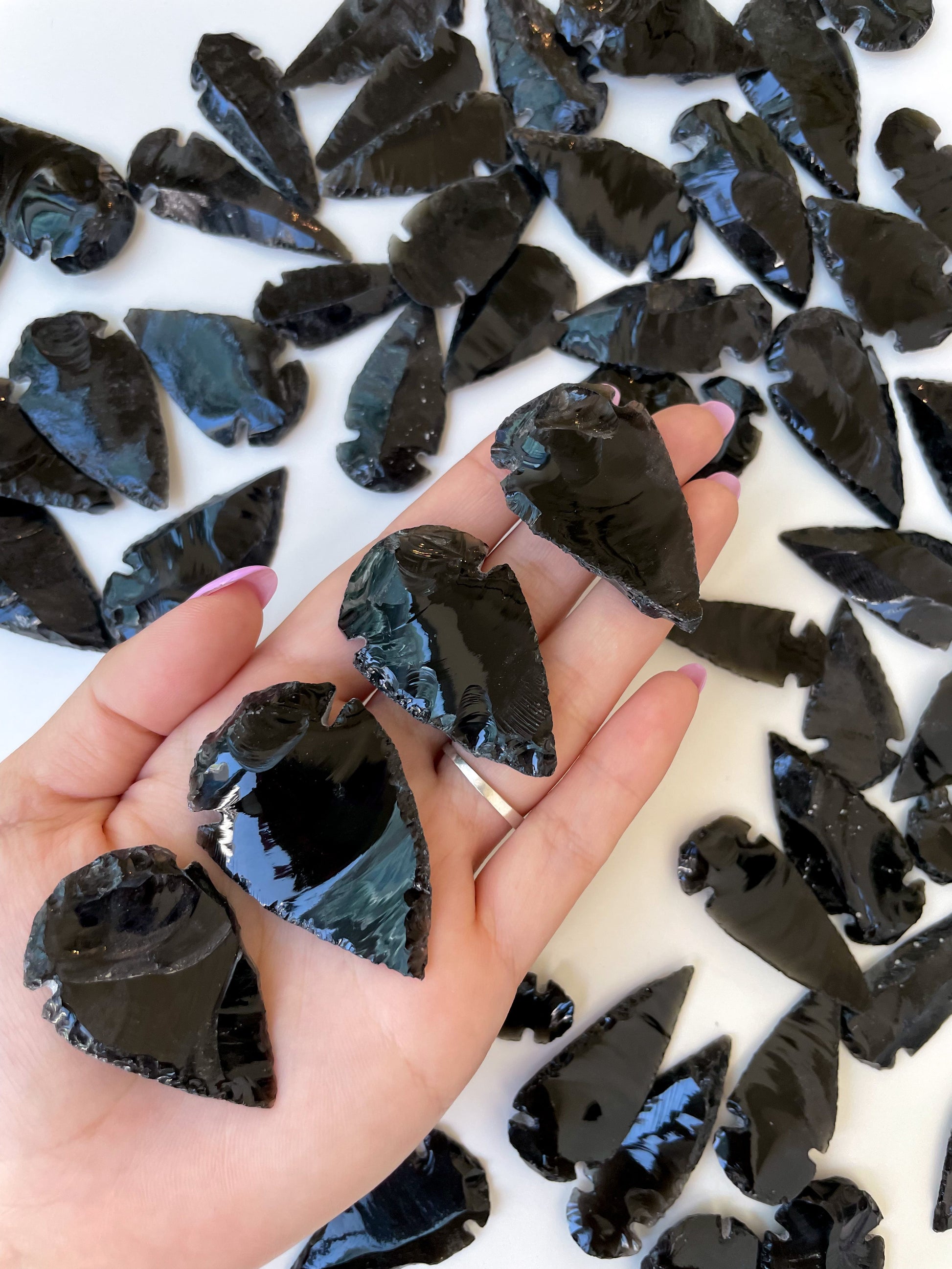Natural Black Obsidian Arrowhead