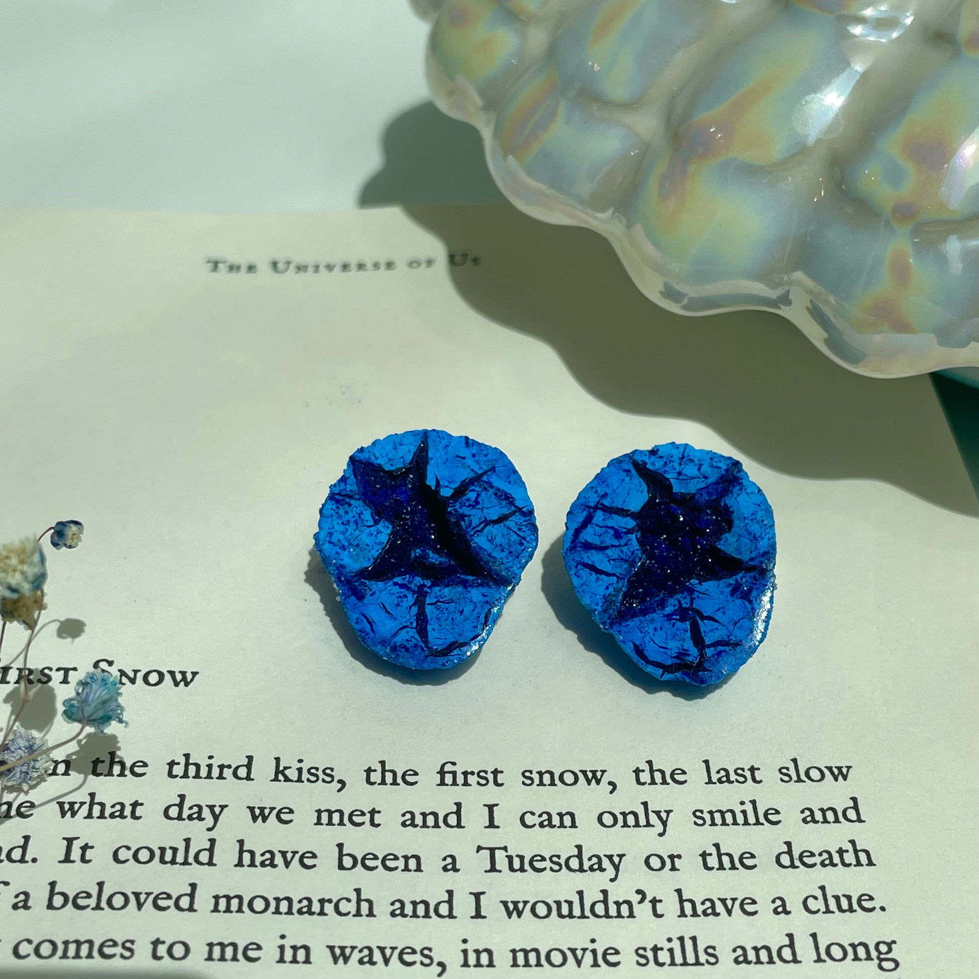 Rare Russian Azurite Blueberry Geode Pairs