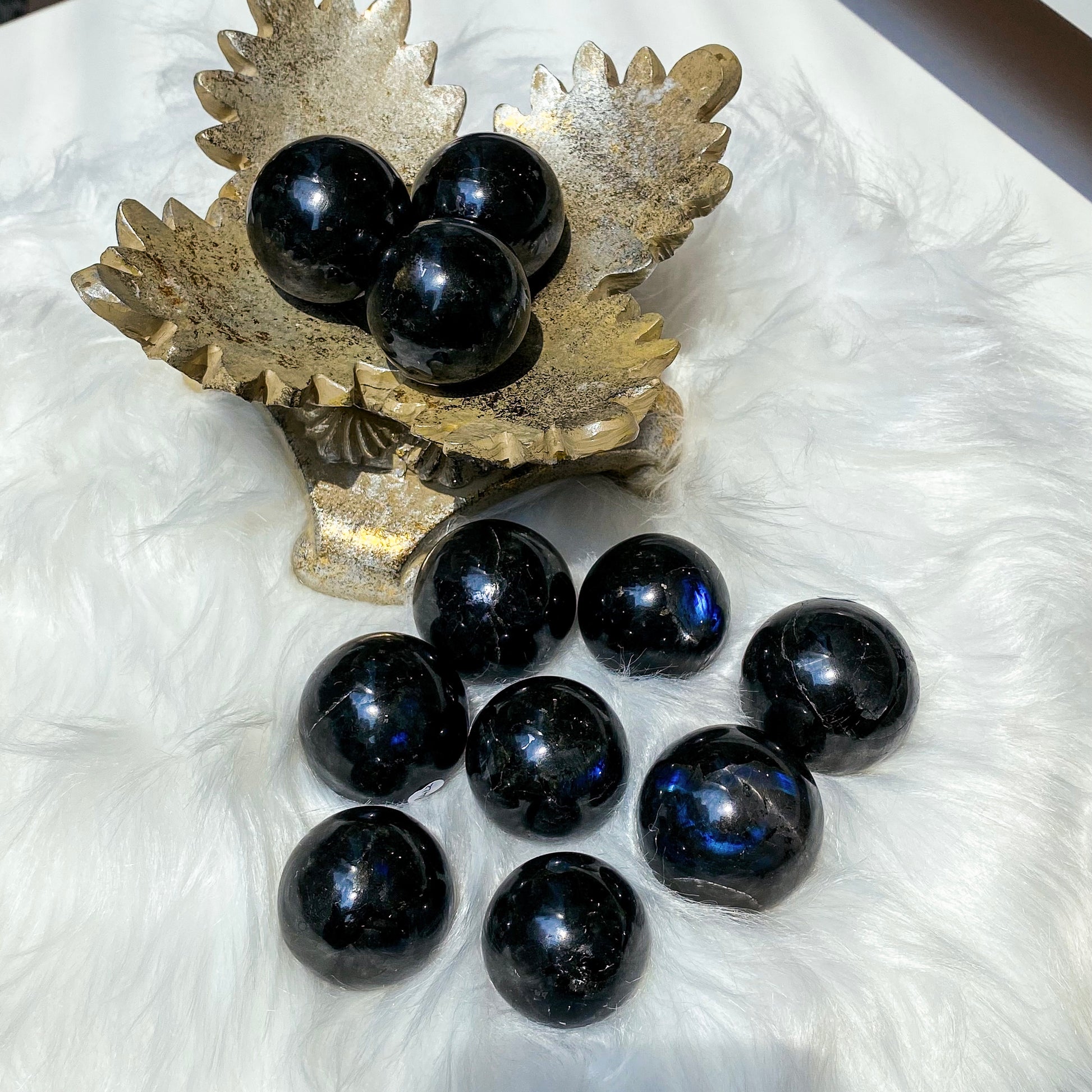 Polished Larvikite Labradorite Mini Spheres