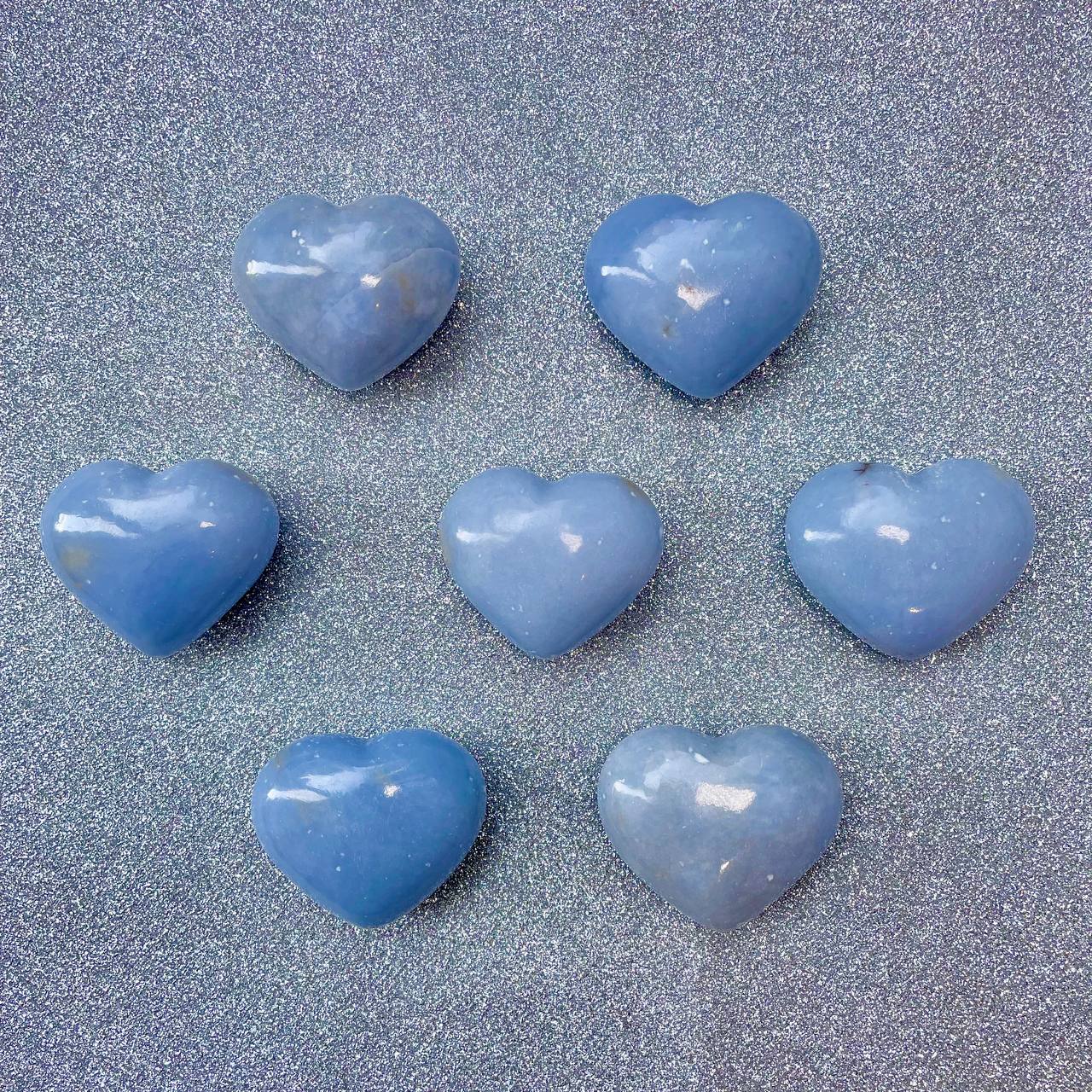 Polished Angelite Hearts