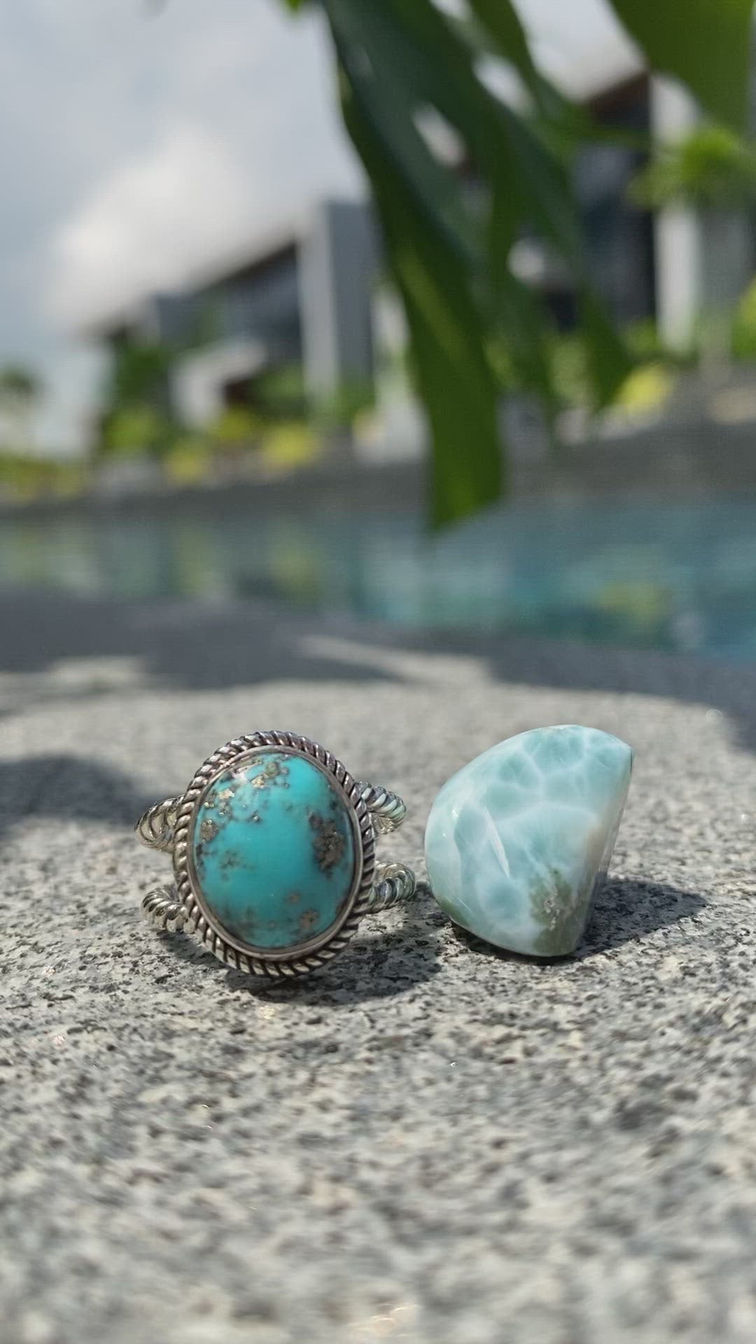 Arizona Turquoise Rope Double Band Ring