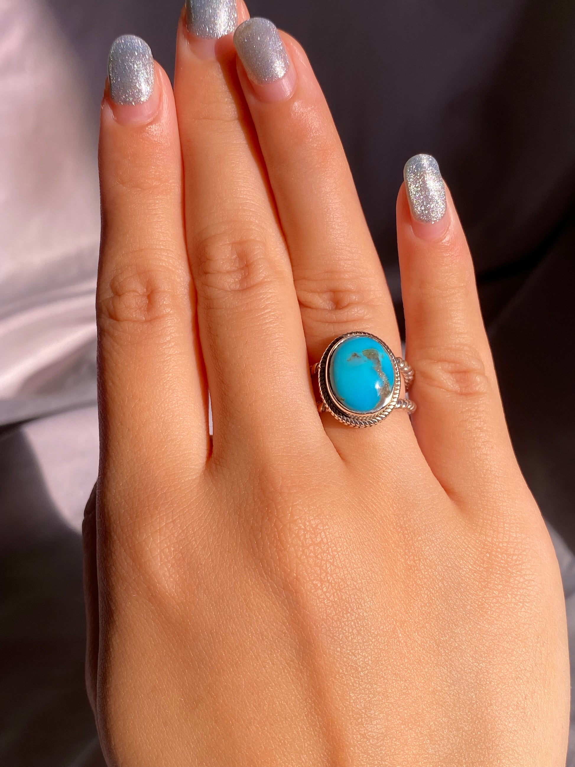 Arizona Turquoise Rope Double Band Ring