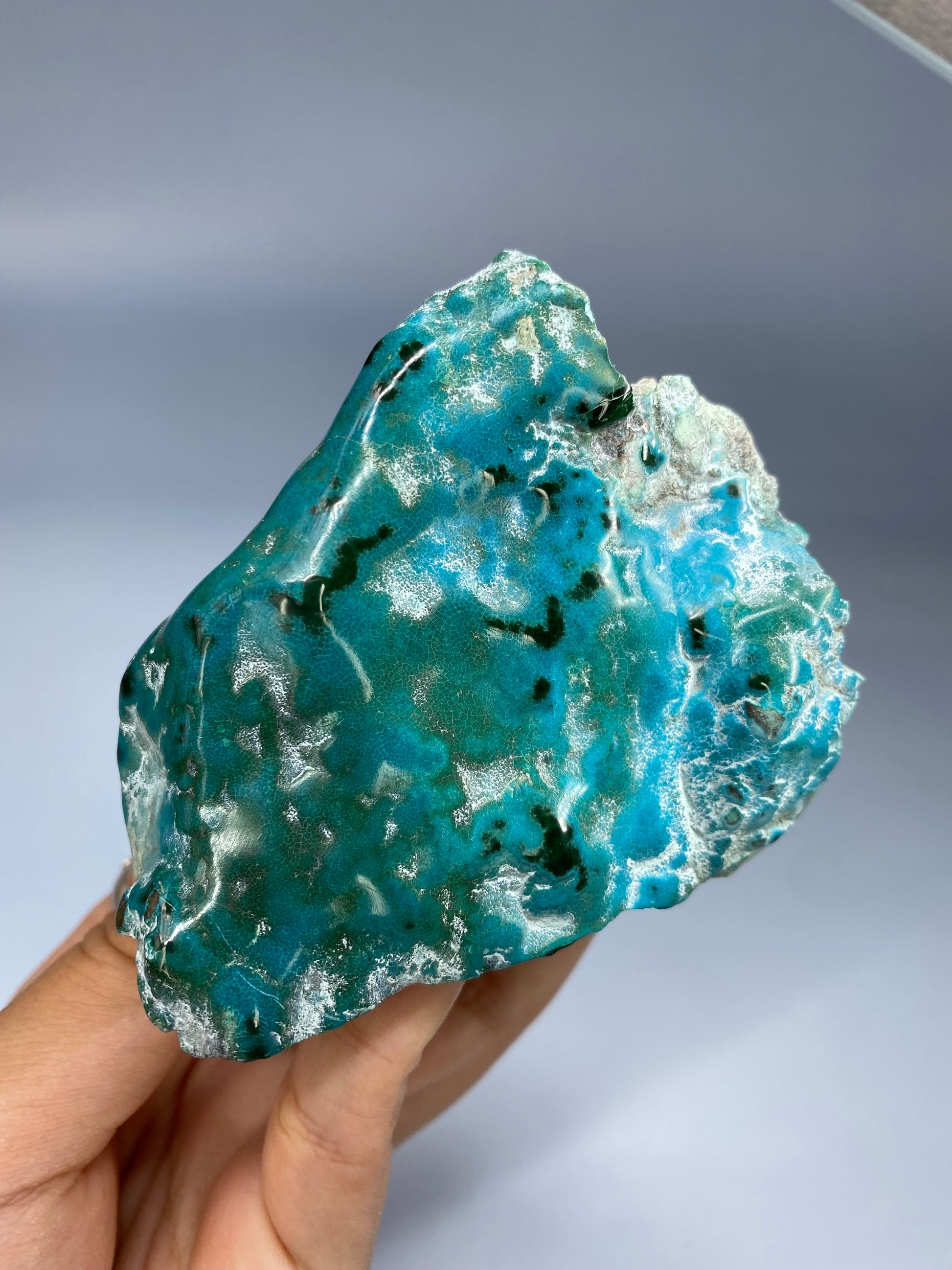 Semi-Polished Chrysocolla on Matrix C