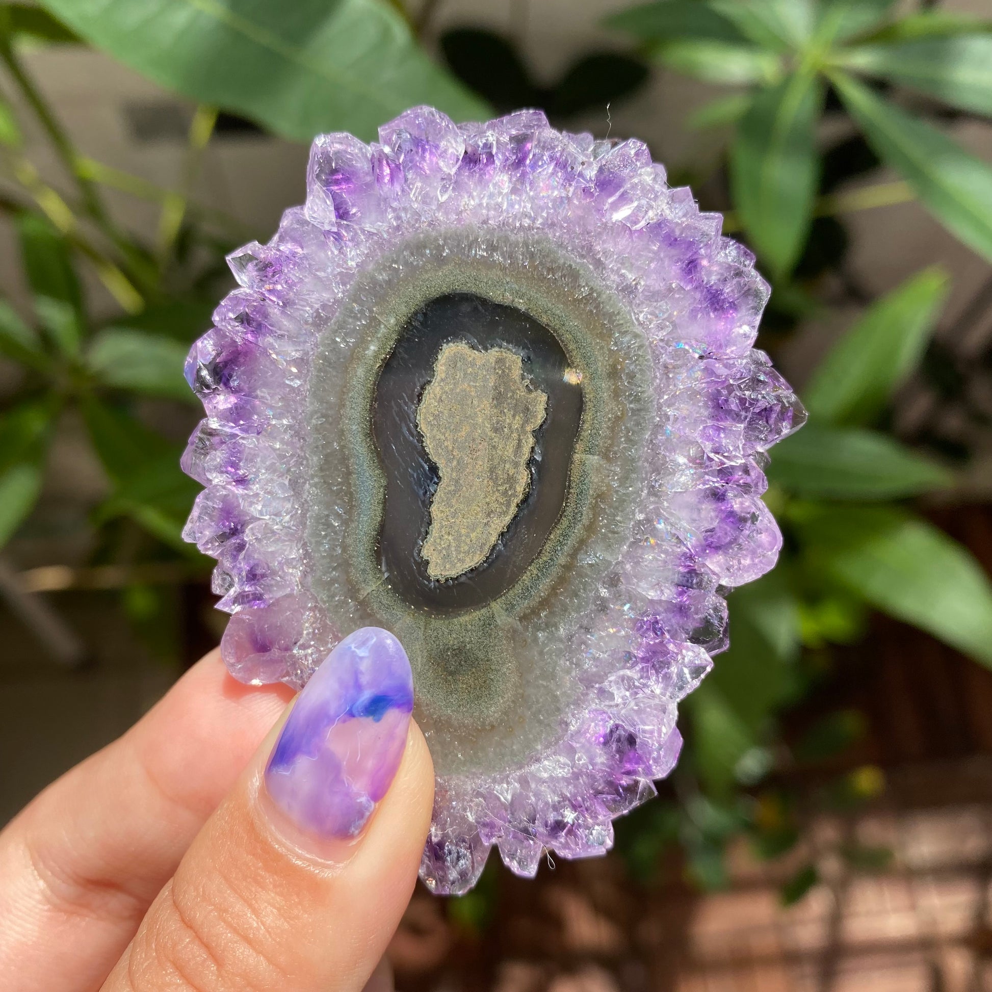 Amethyst Stalactite Slice Brazil Natural