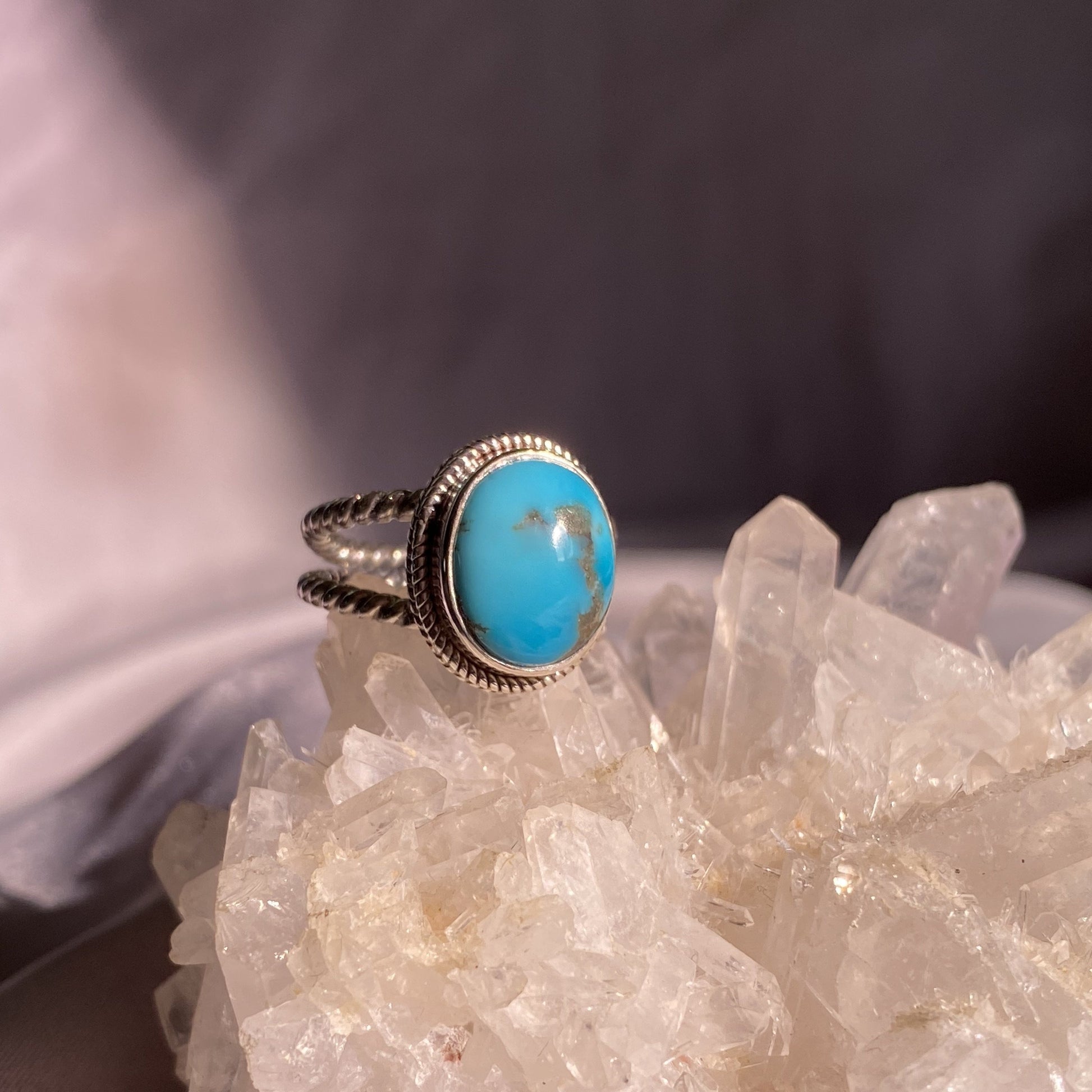 Arizona Turquoise Rope Double Band Ring
