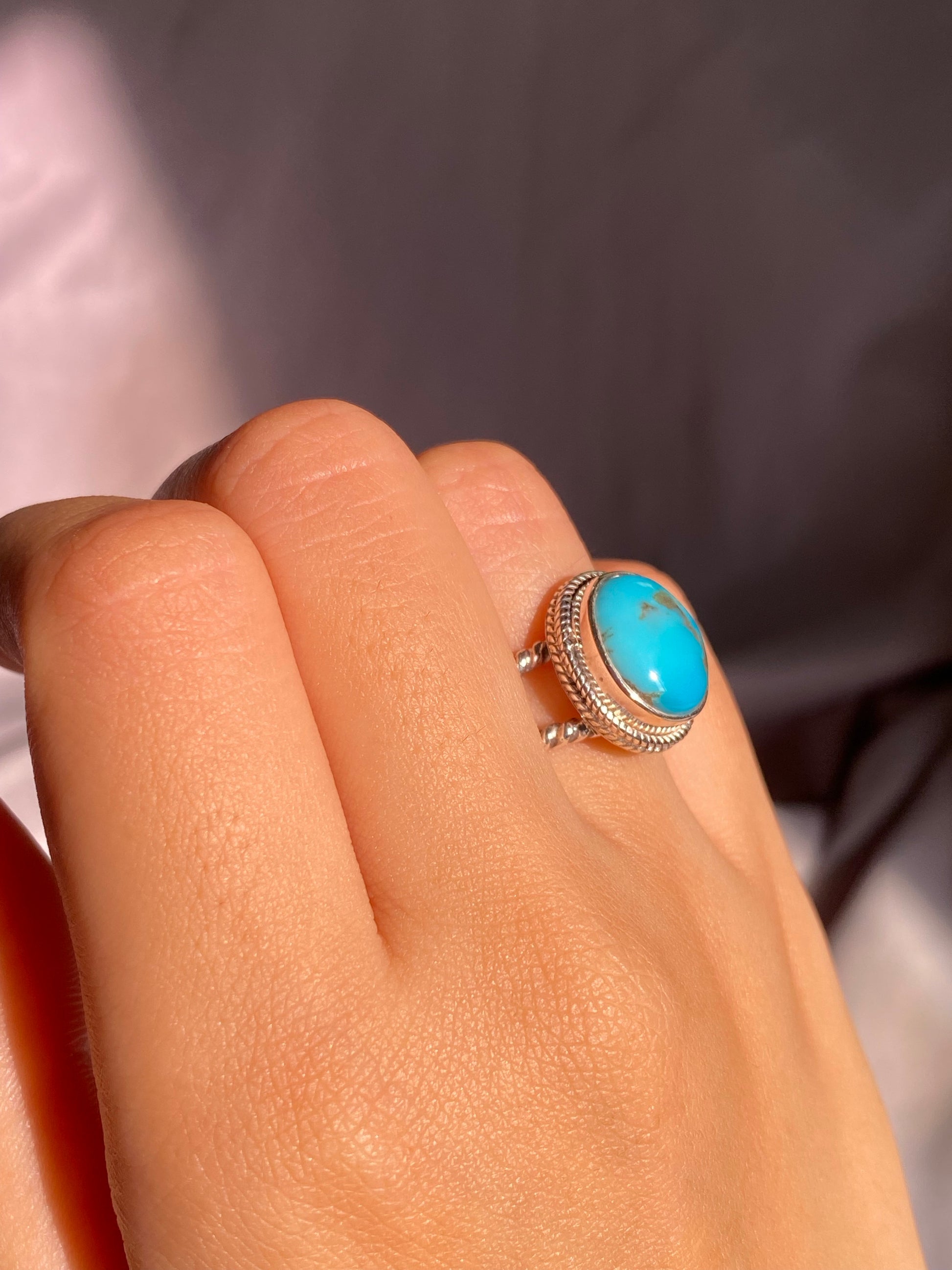 Arizona Turquoise Rope Double Band Ring