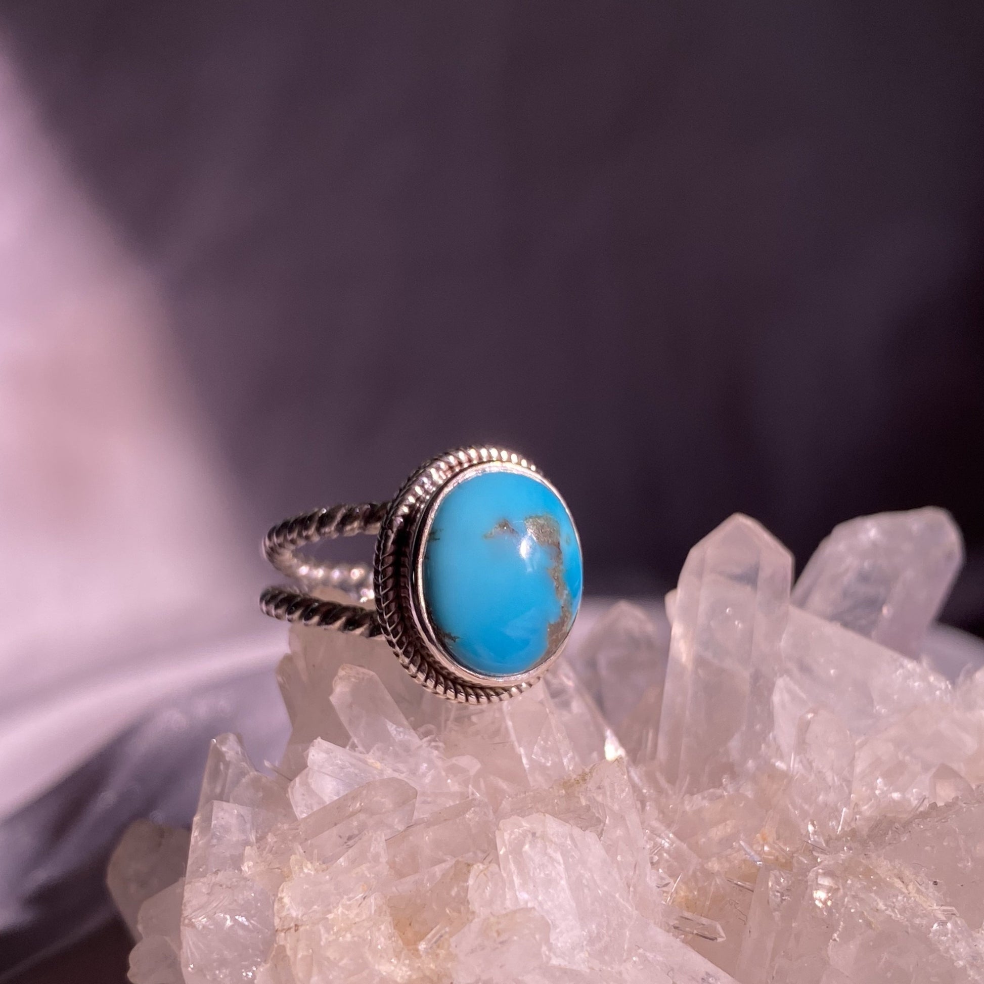 Arizona Turquoise Rope Double Band Ring