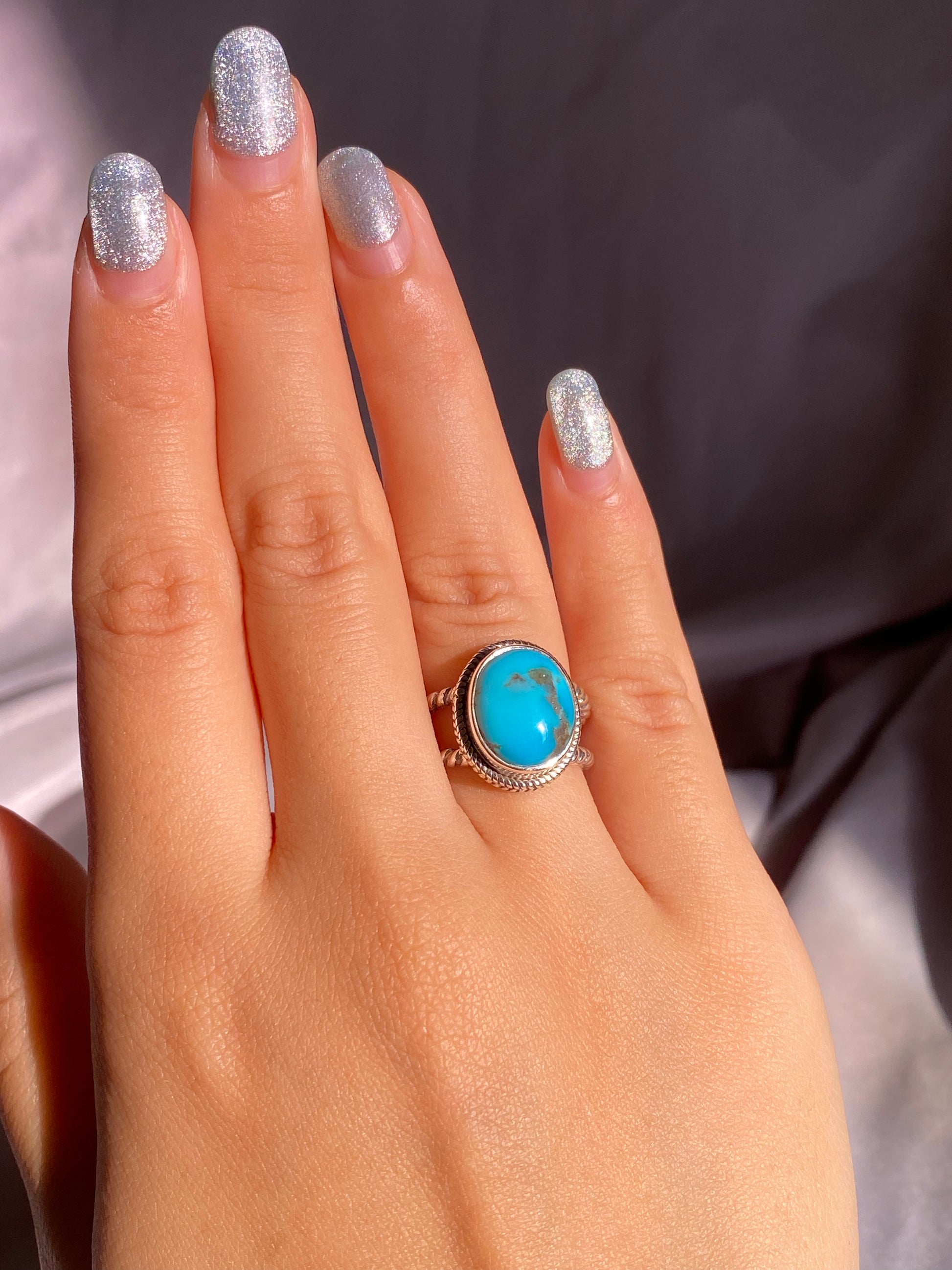 Arizona Turquoise Rope Double Band Ring