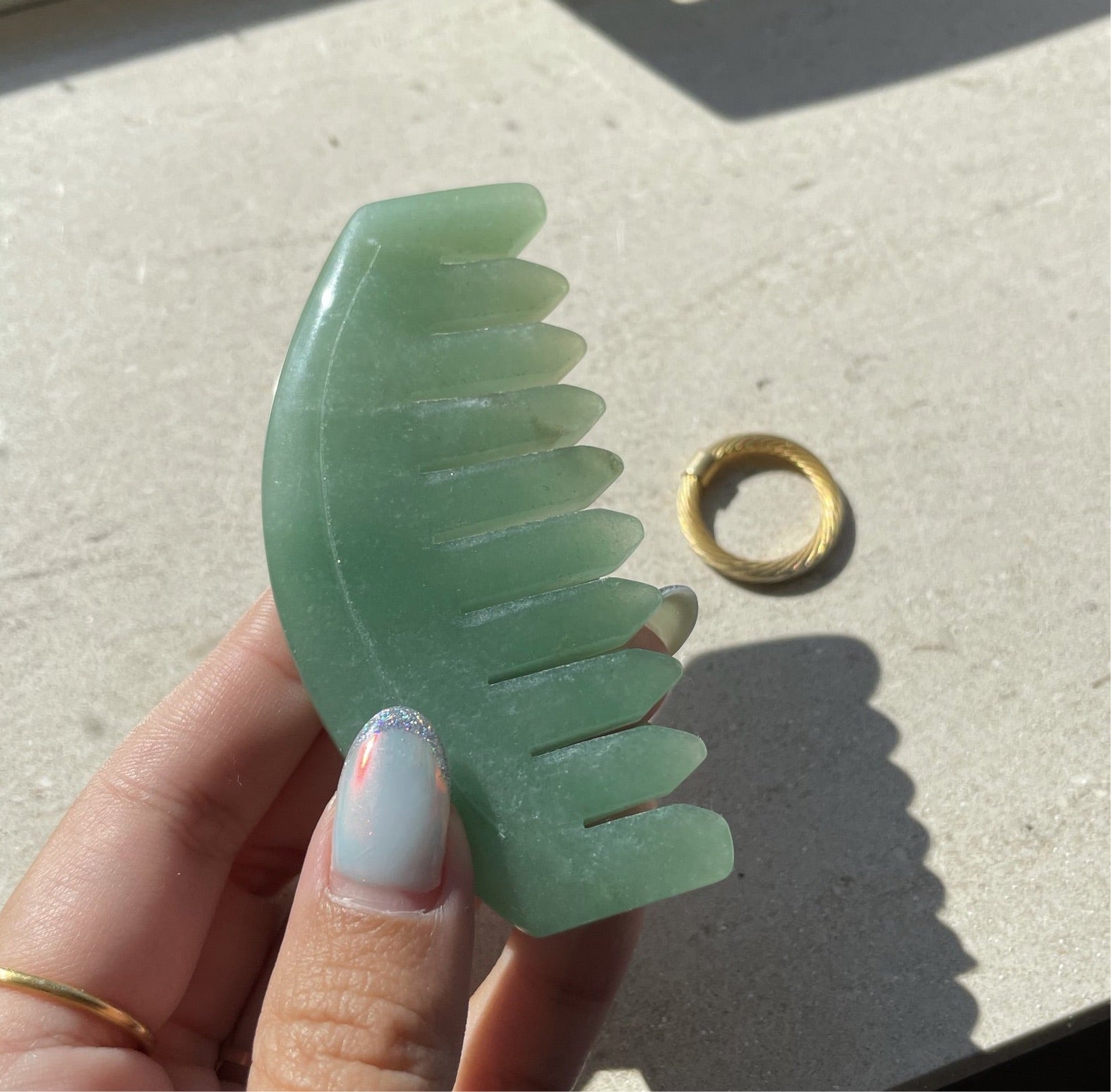 Jade Gua Sha Comb (Preorder)