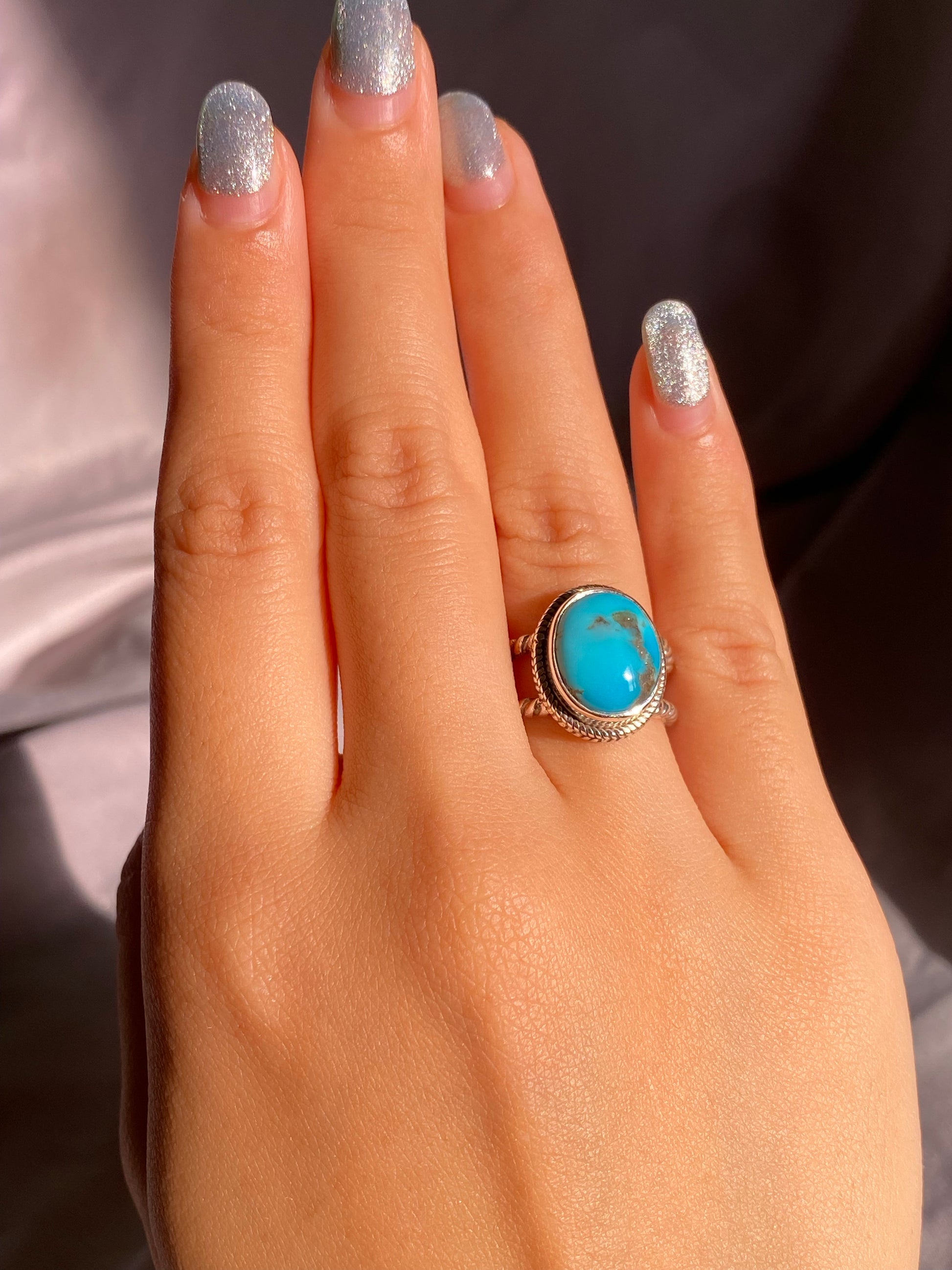 Arizona Turquoise Rope Double Band Ring
