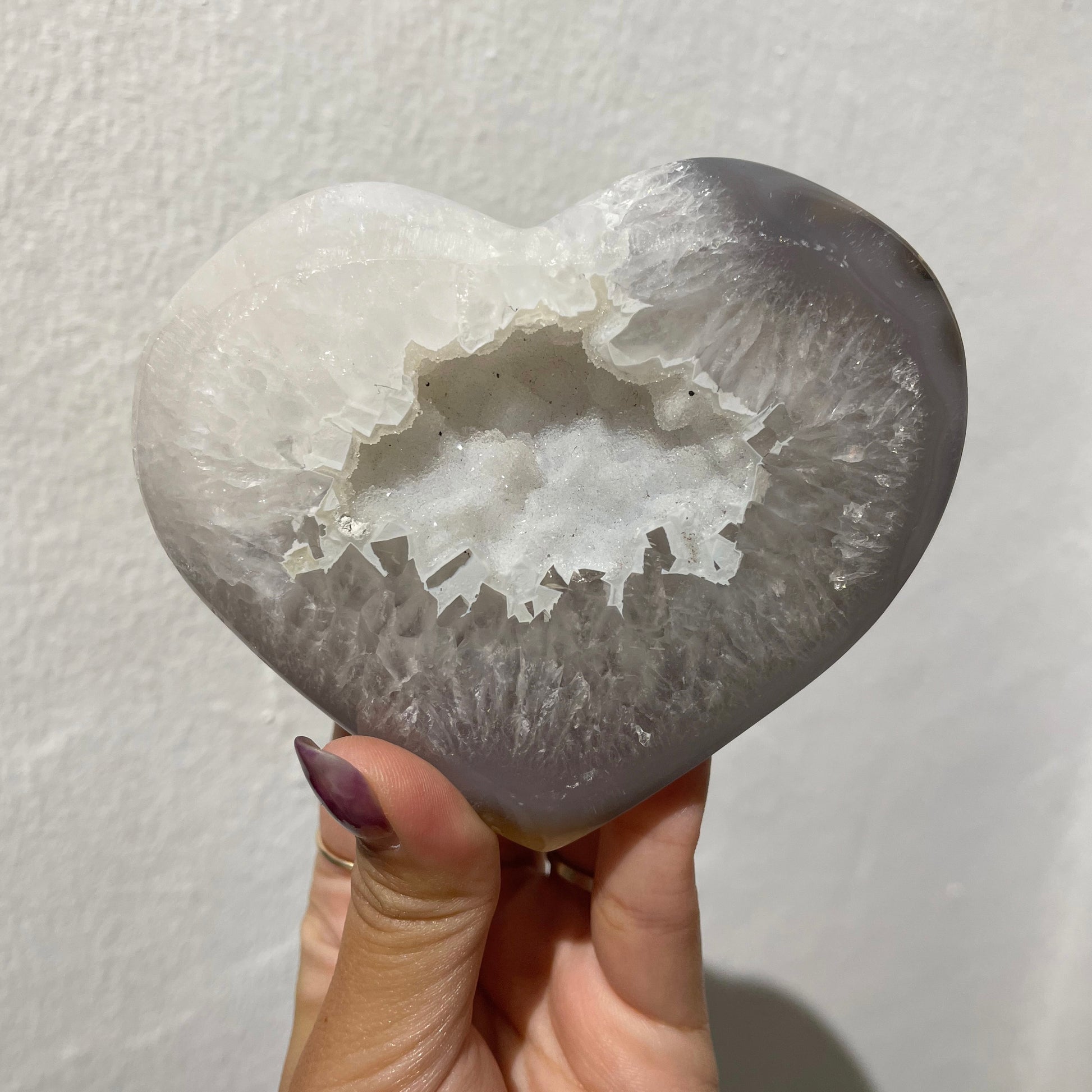 Snow Mountain Druzy Agate Heart