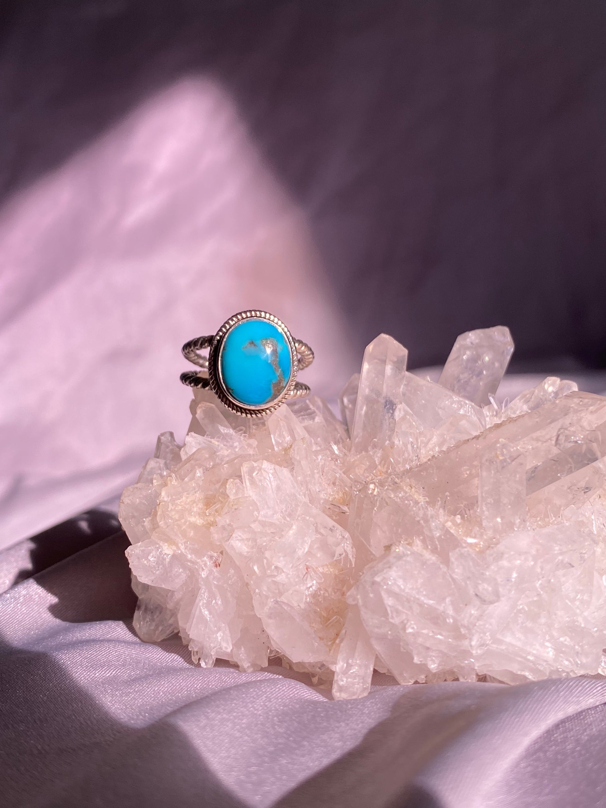 Arizona Turquoise Rope Double Band Ring