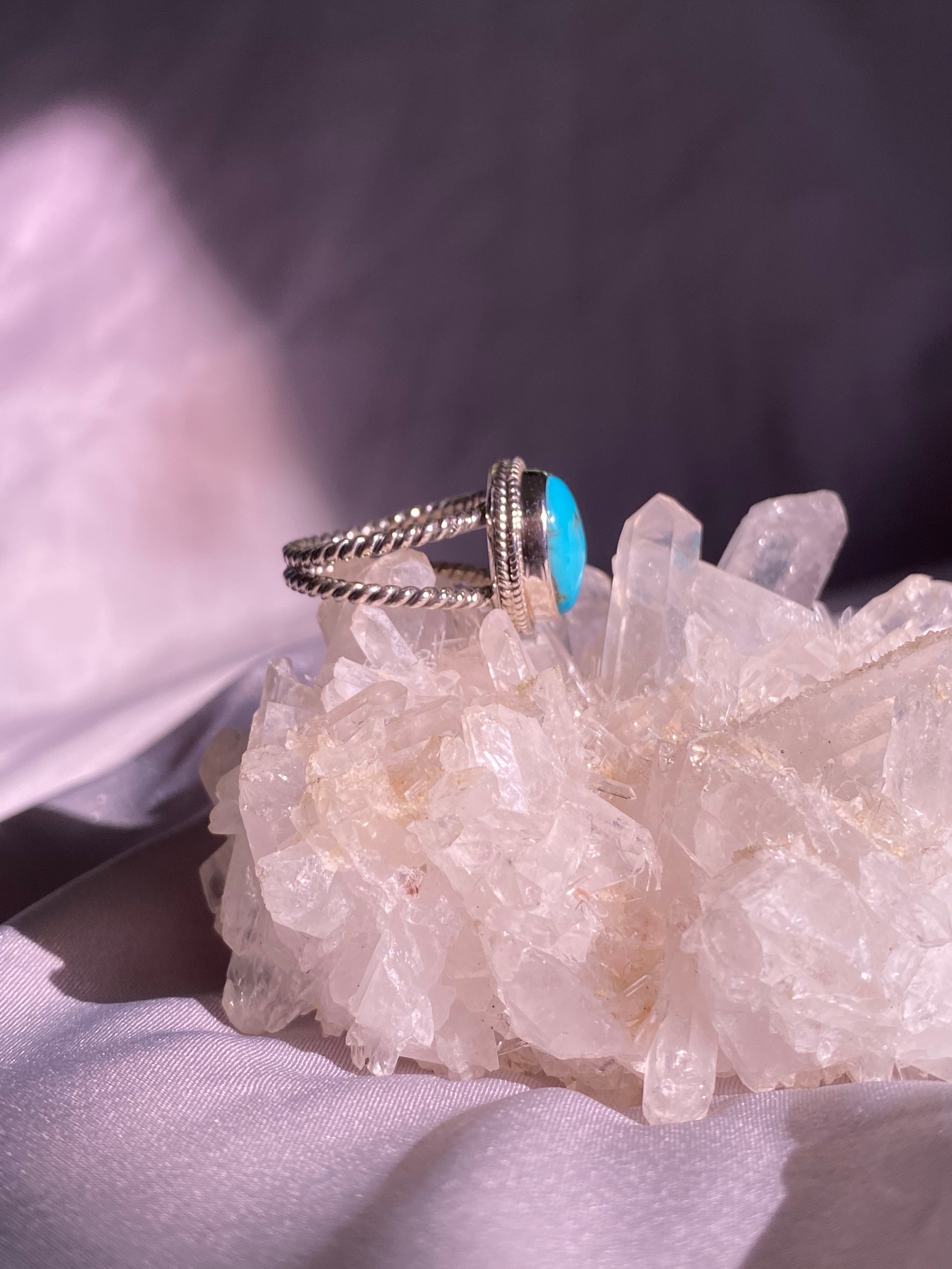 Arizona Turquoise Rope Double Band Ring