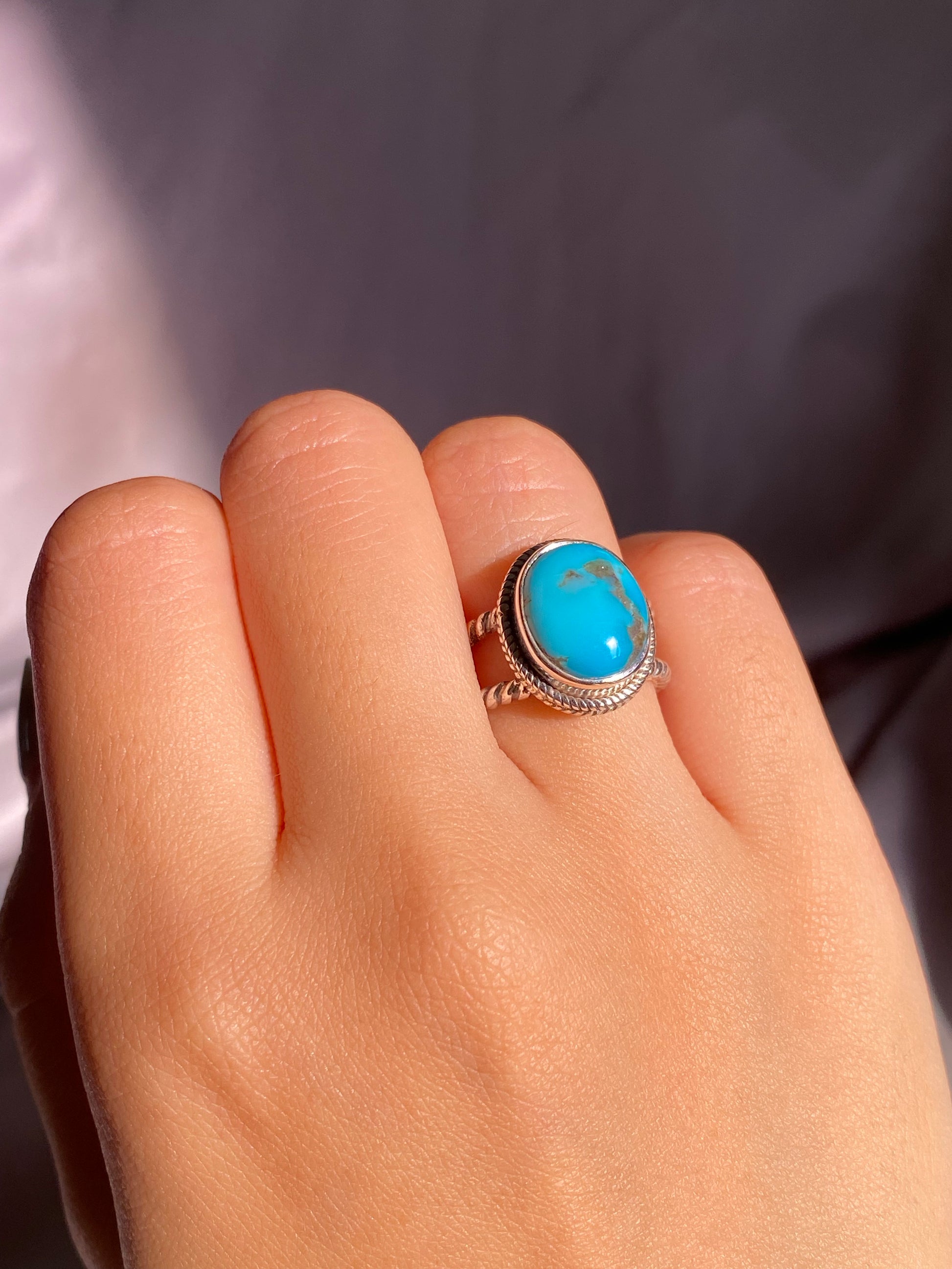 Arizona Turquoise Rope Double Band Ring