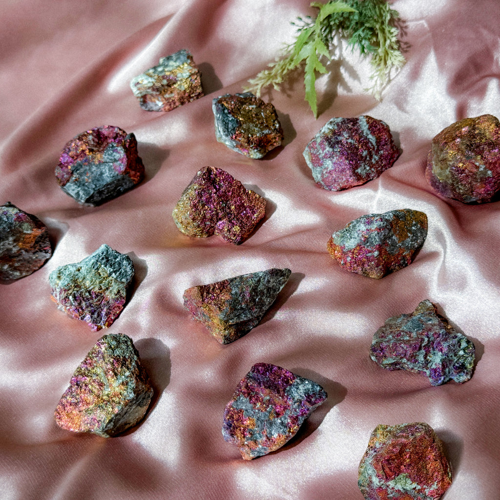 Chalcopyrite or peacocks ore raw specimens
