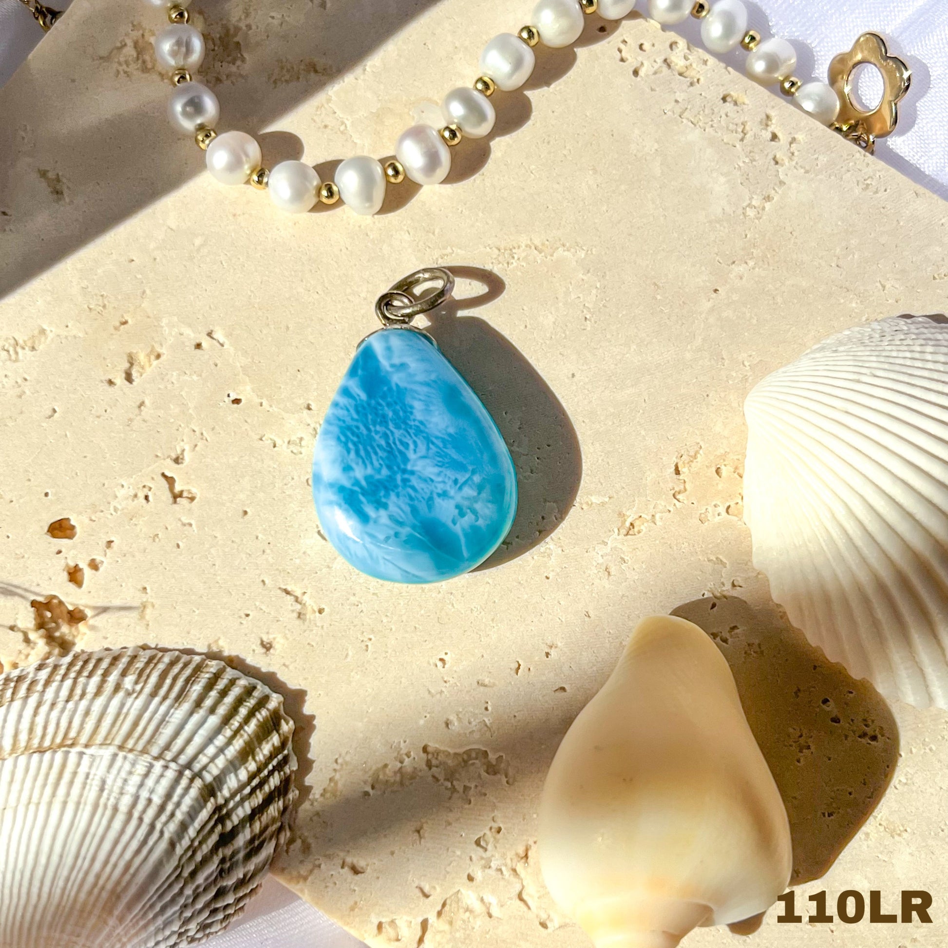 Rare Larimar Teardrop Pendant