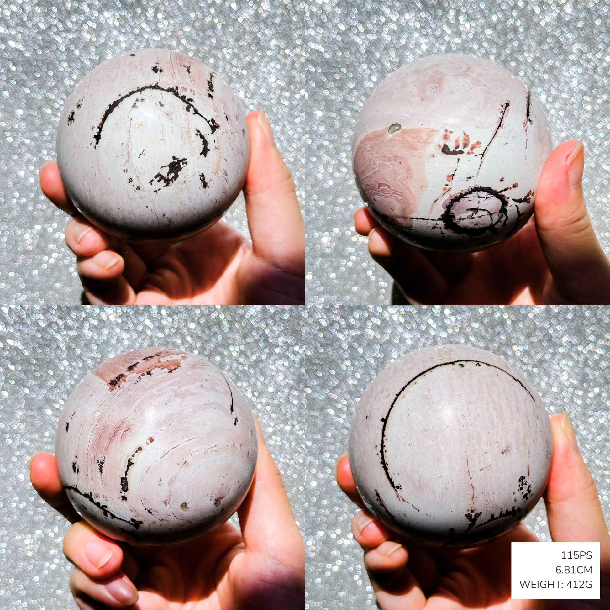 Natural Chinese Painting Stone Spheres