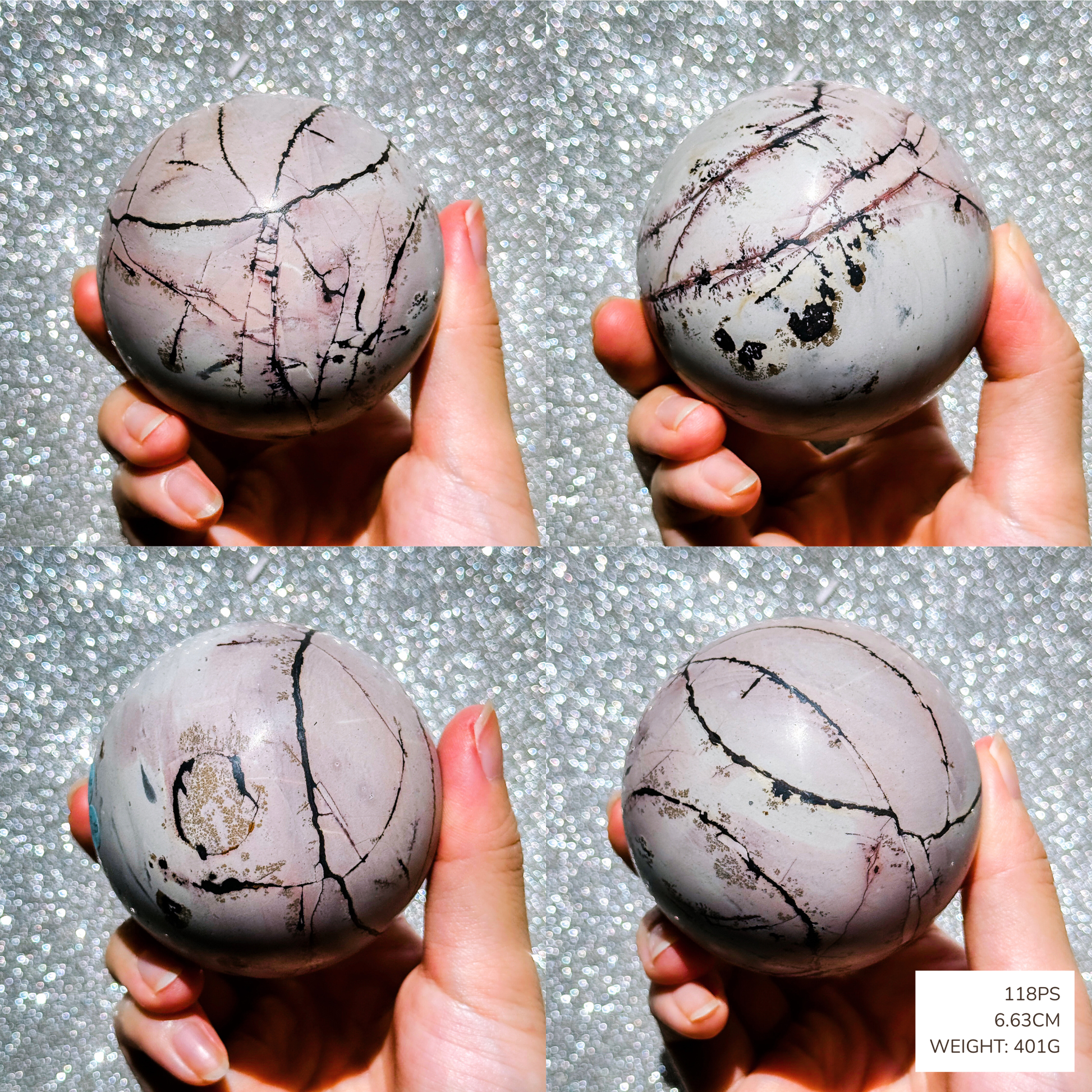 Natural Chinese Painting Stone Spheres