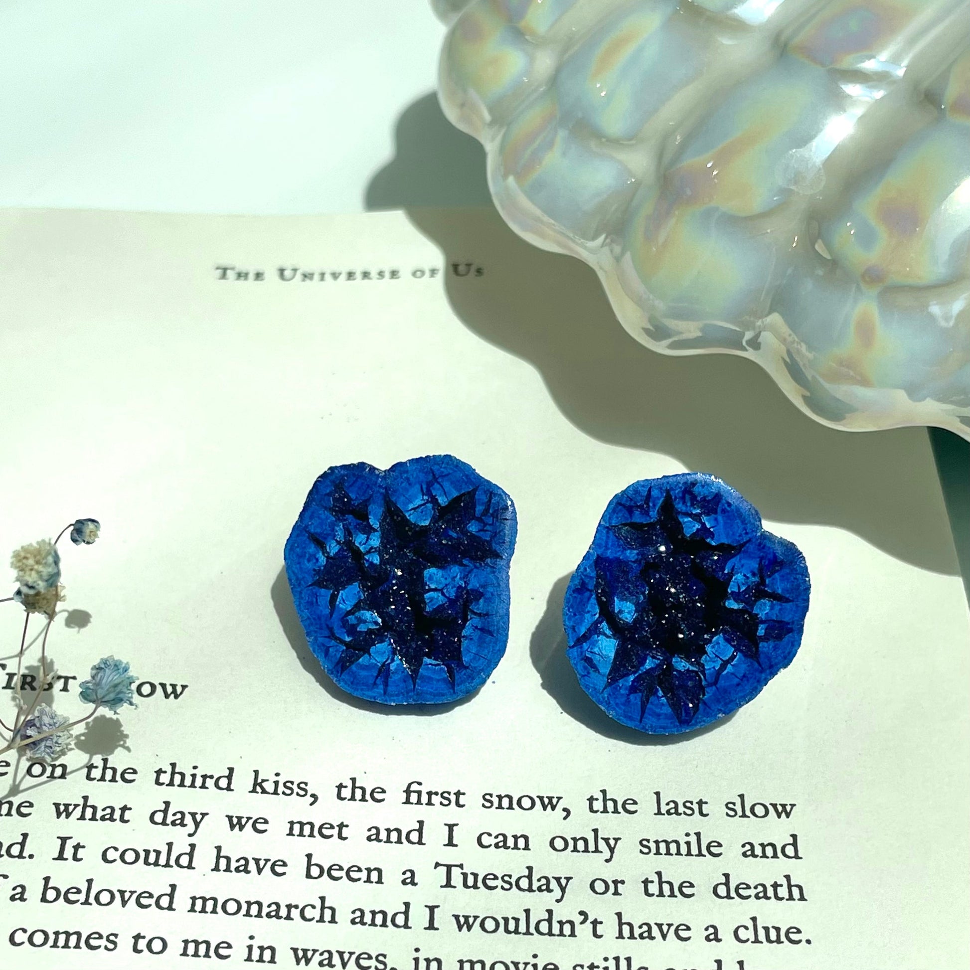 Rare Russian Azurite Blueberry Geode Pairs