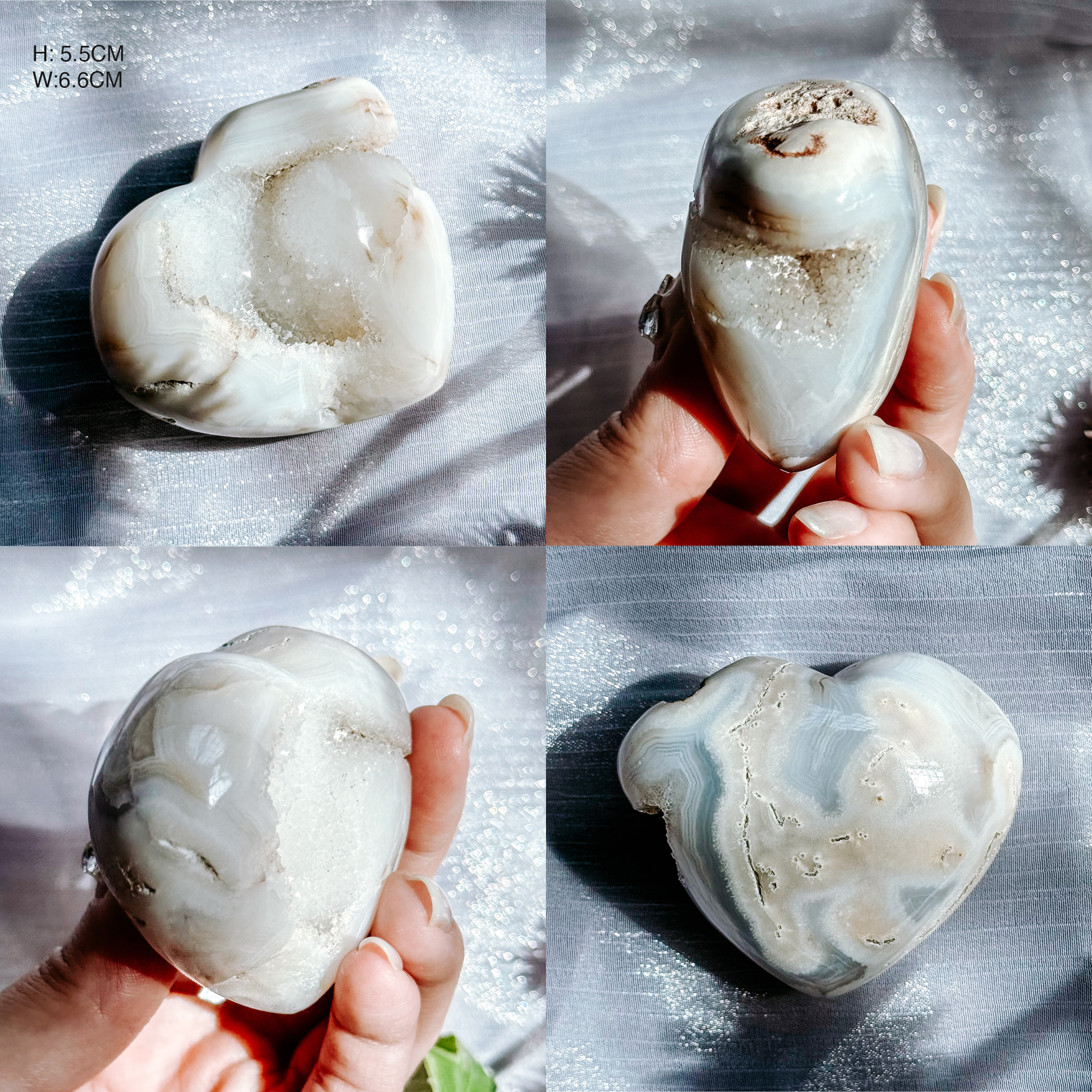 Druzy Agate Hearts