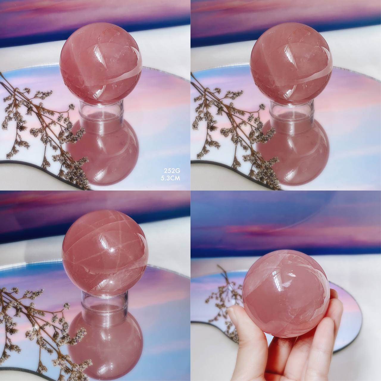 Madagascan Star Rose Quartz Spheres