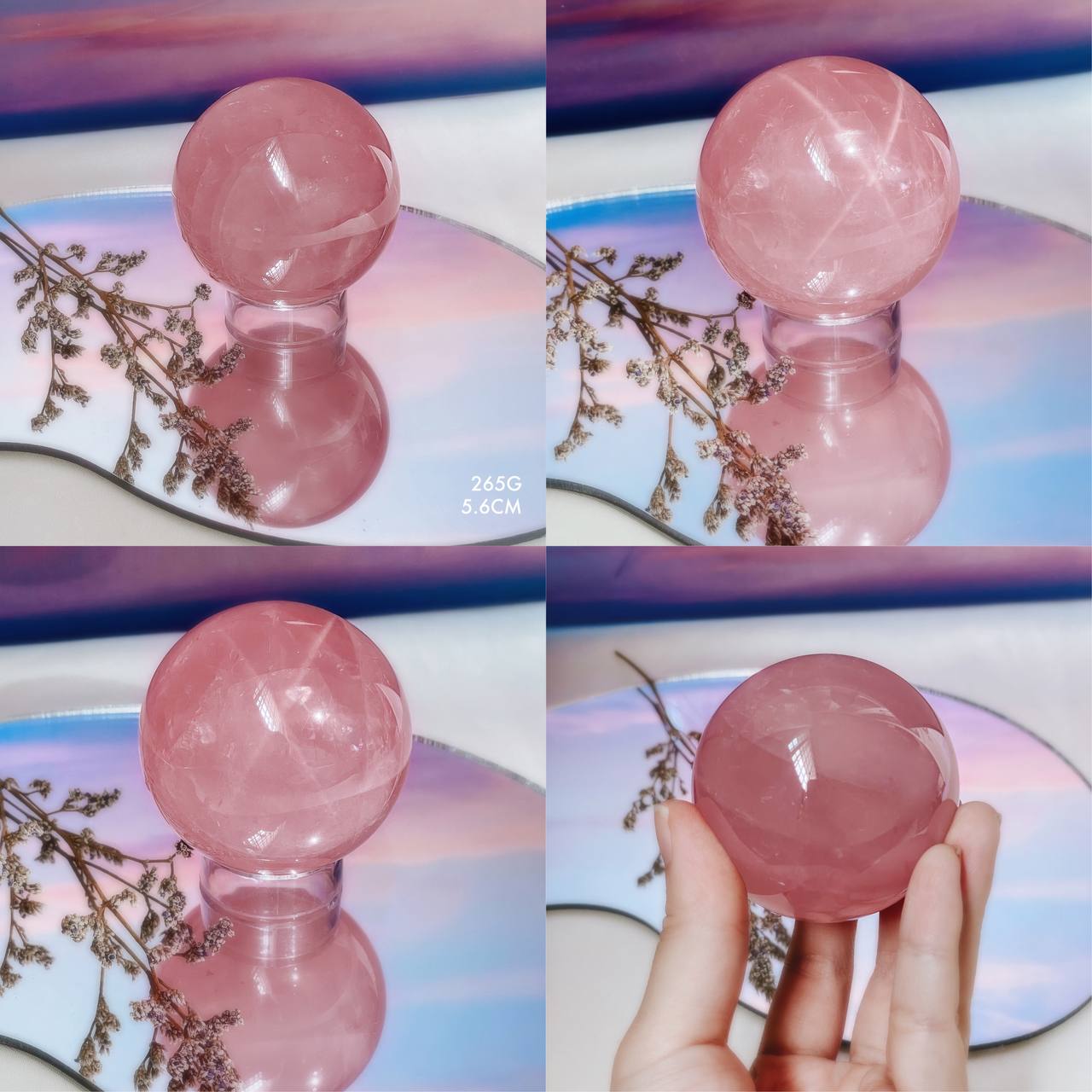 Madagascan Star Rose Quartz Spheres