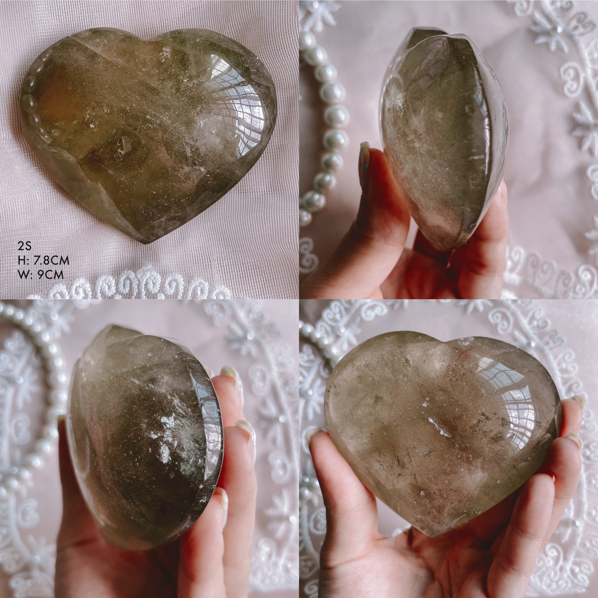 Smoky Citrine Puffy Hearts