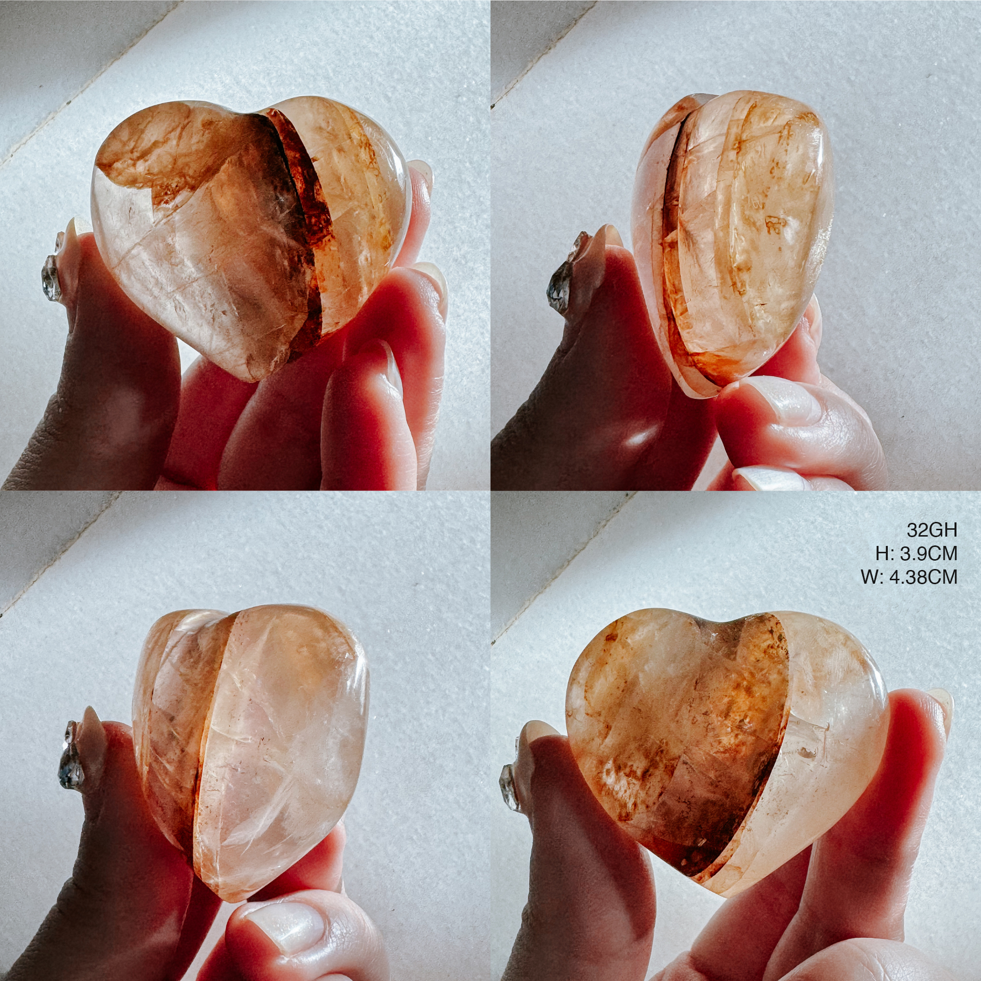 Red and Yellow Hematoid Hearts from Brazil - Golden Healer mixed Fire Quartz