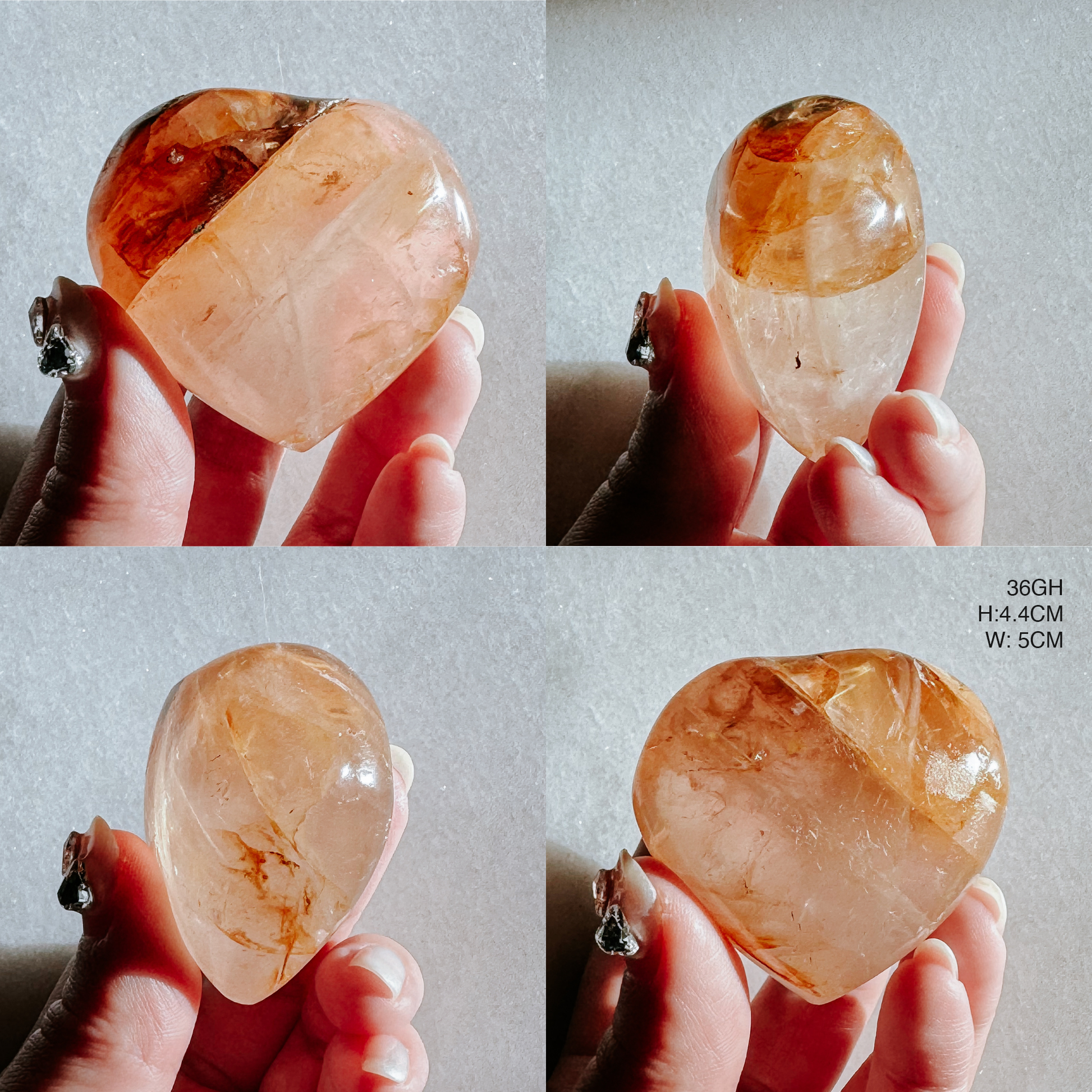 Red and Yellow Hematoid Hearts from Brazil - Golden Healer mixed Fire Quartz