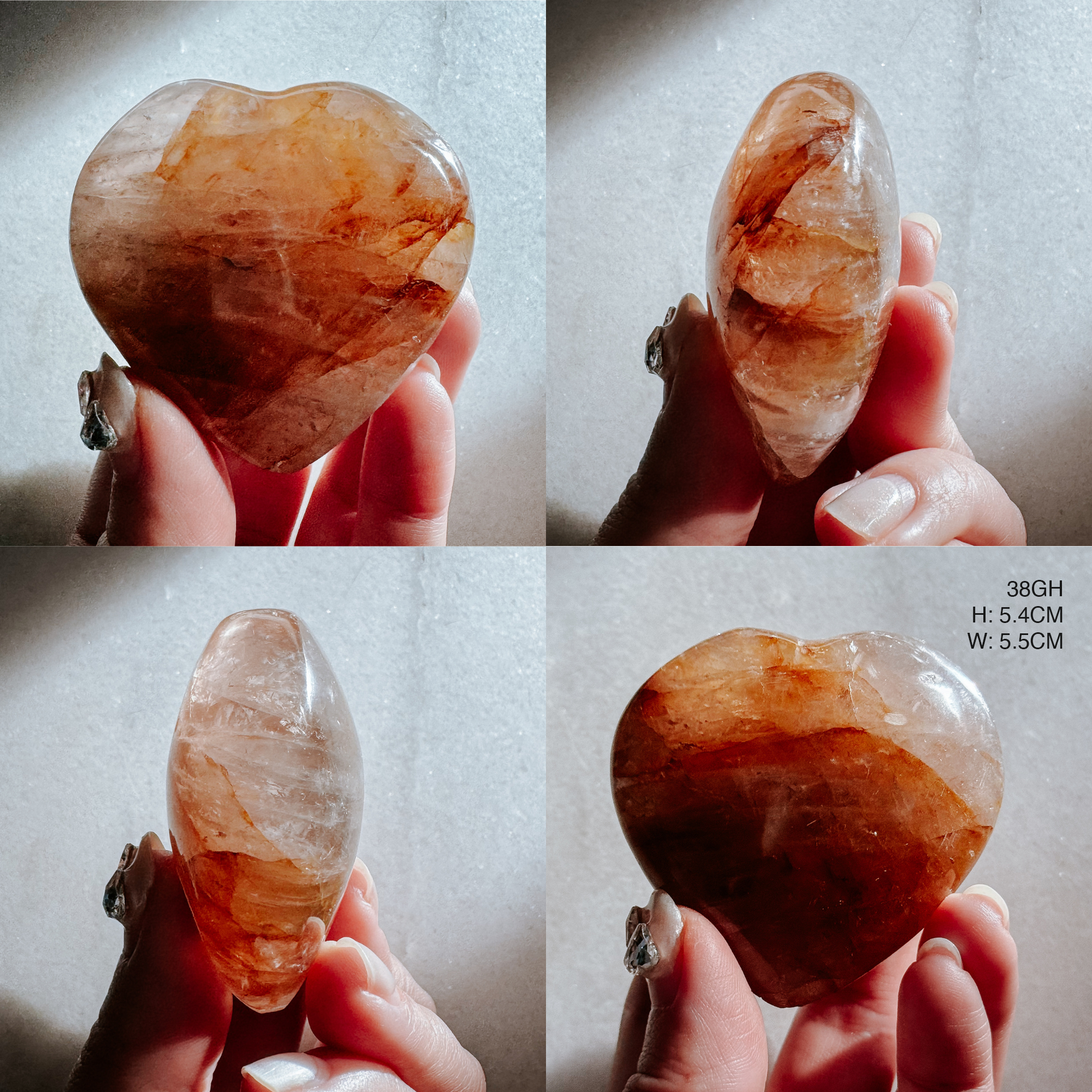Red and Yellow Hematoid Hearts from Brazil - Golden Healer mixed Fire Quartz