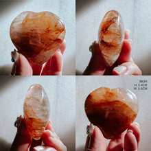 Load image into Gallery viewer, Red and Yellow Hematoid Hearts from Brazil - Golden Healer mixed Fire Quartz
