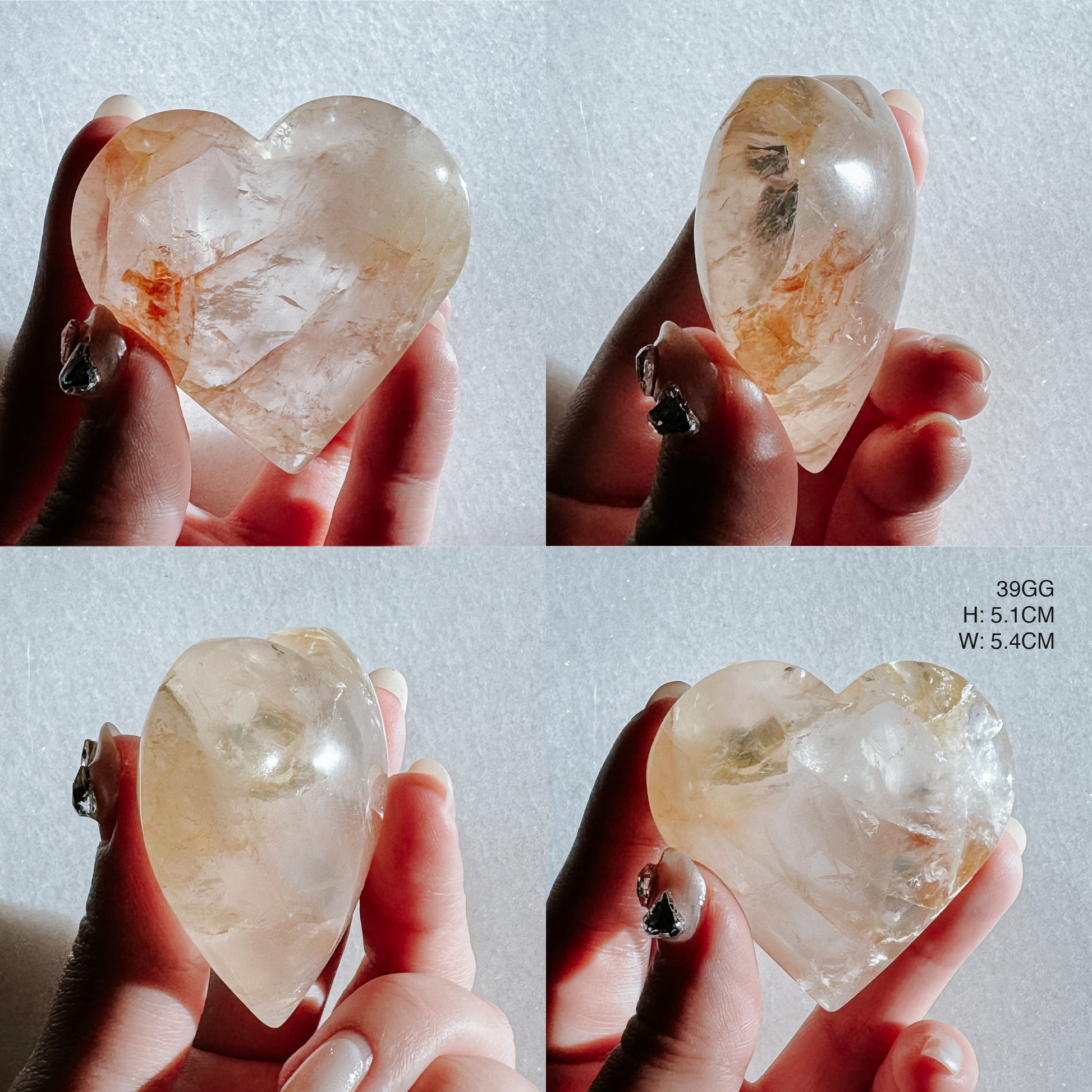 Red and Yellow Hematoid Hearts from Brazil - Golden Healer mixed Fire Quartz