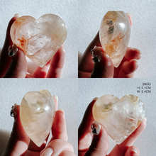 Load image into Gallery viewer, Red and Yellow Hematoid Hearts from Brazil - Golden Healer mixed Fire Quartz
