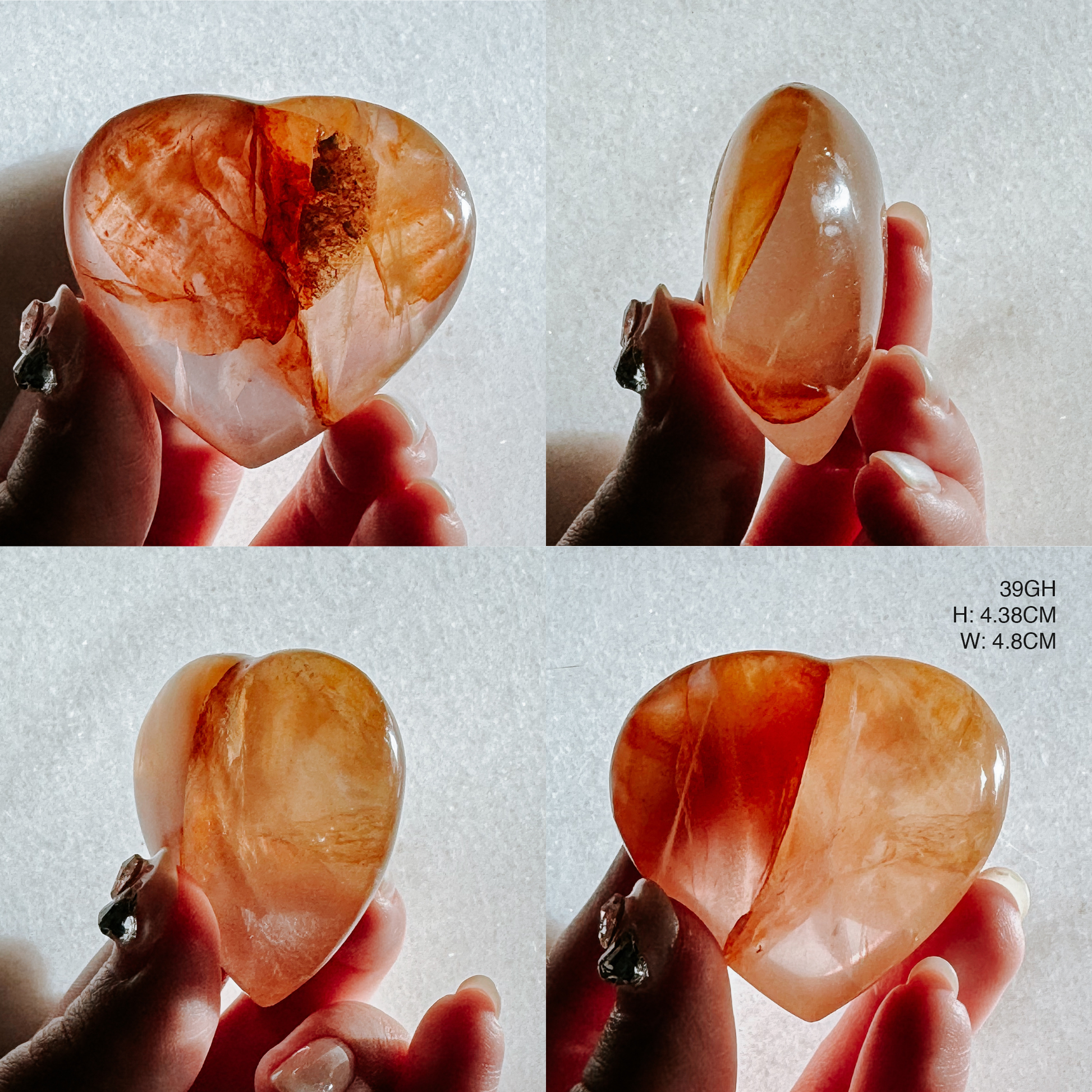 Red and Yellow Hematoid Hearts from Brazil - Golden Healer mixed Fire Quartz