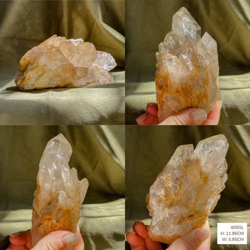 raw citrine cluster catching the light