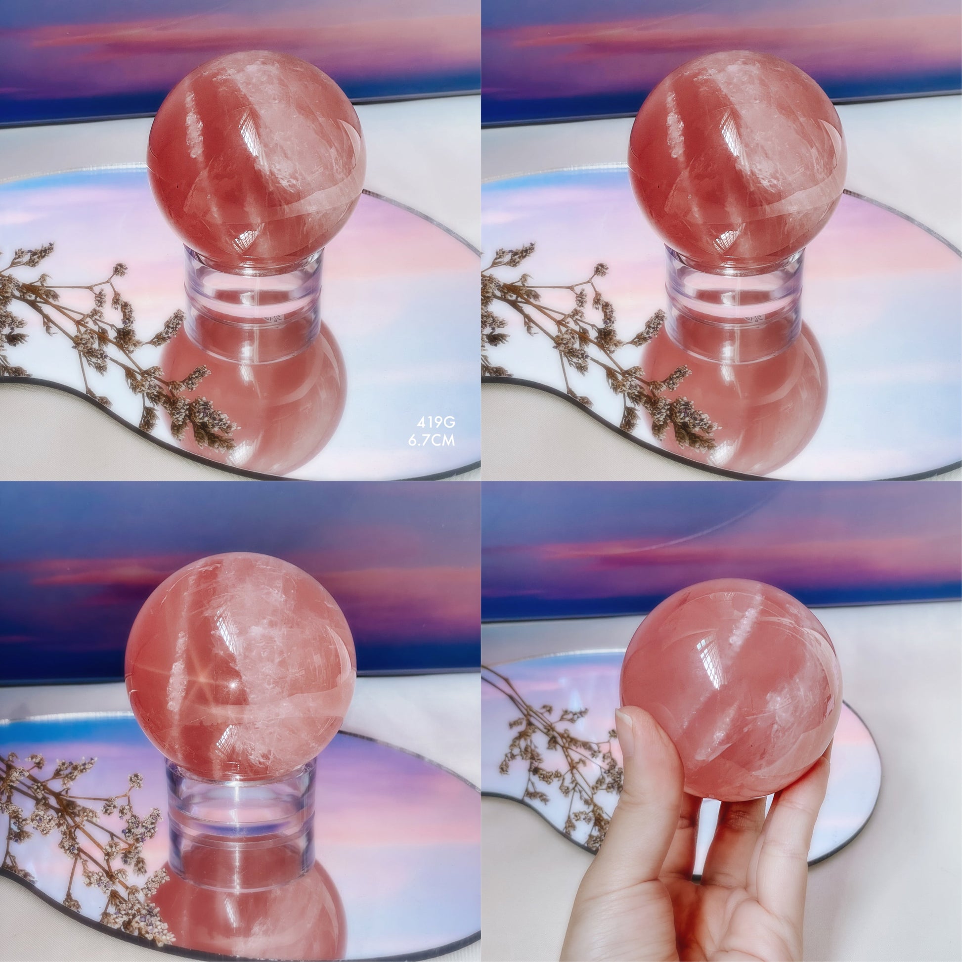 Madagascan Star Rose Quartz Spheres