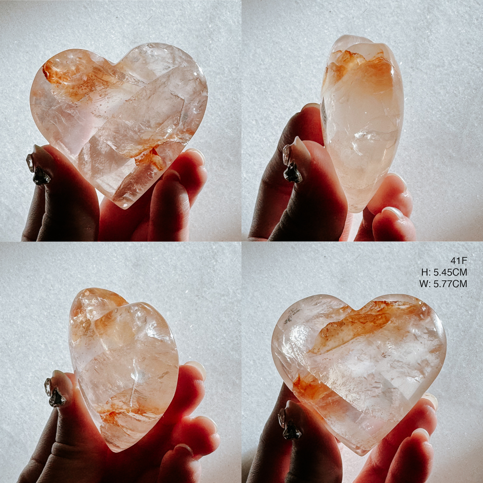 Red and Yellow Hematoid Hearts from Brazil - Golden Healer mixed Fire Quartz