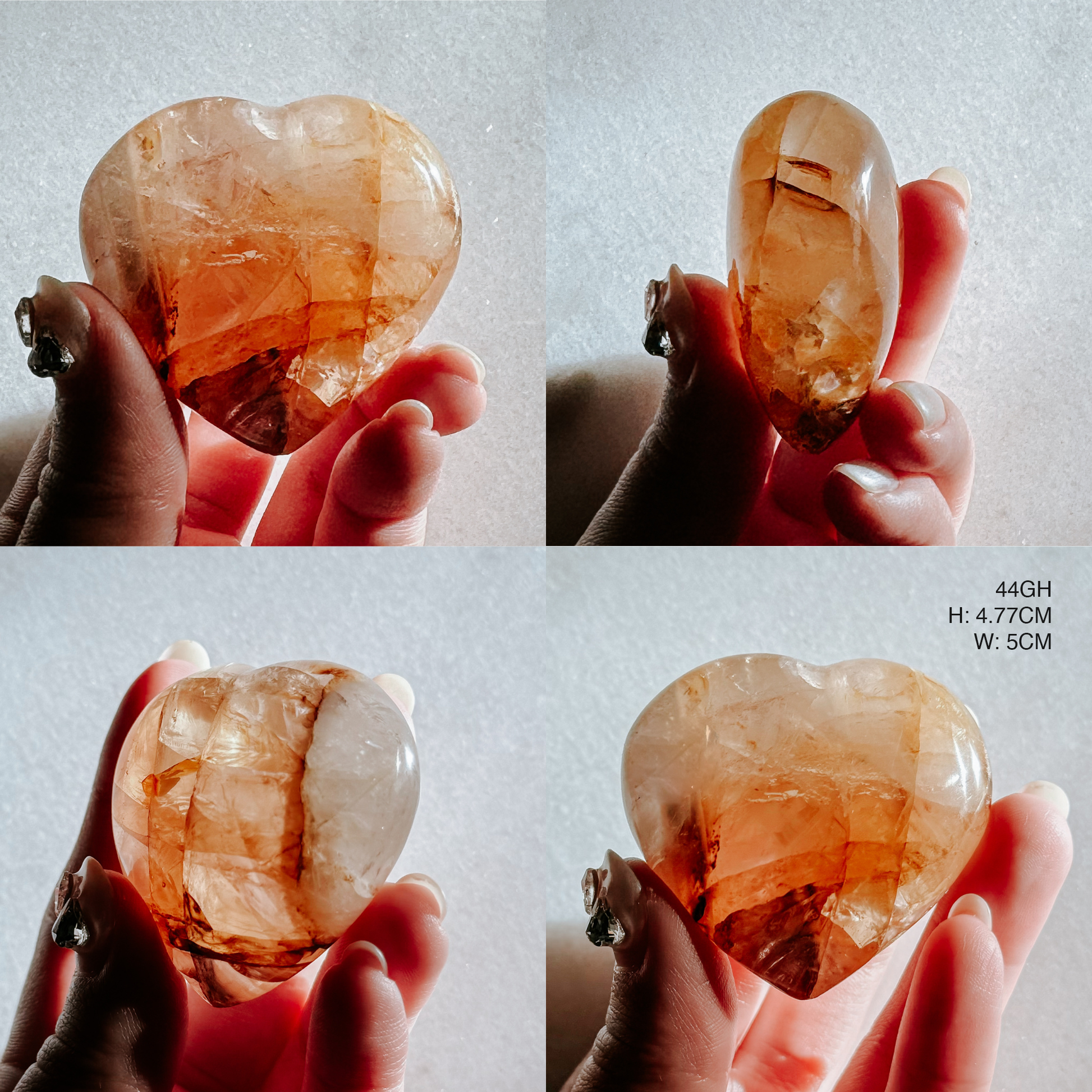 Red and Yellow Hematoid Hearts from Brazil - Golden Healer mixed Fire Quartz