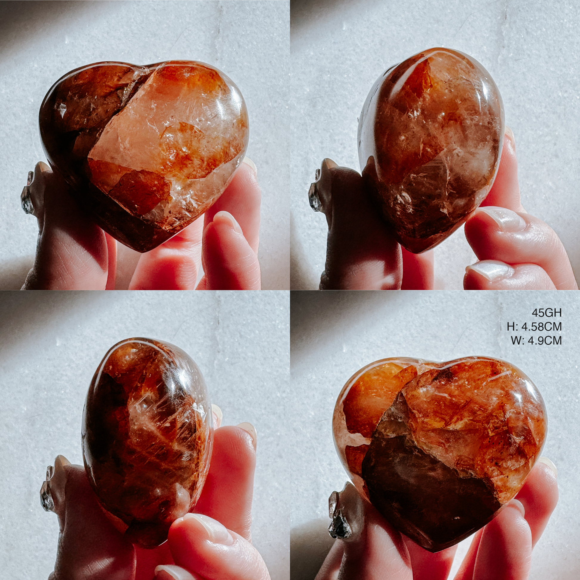 Red and Yellow Hematoid Hearts from Brazil - Golden Healer mixed Fire Quartz