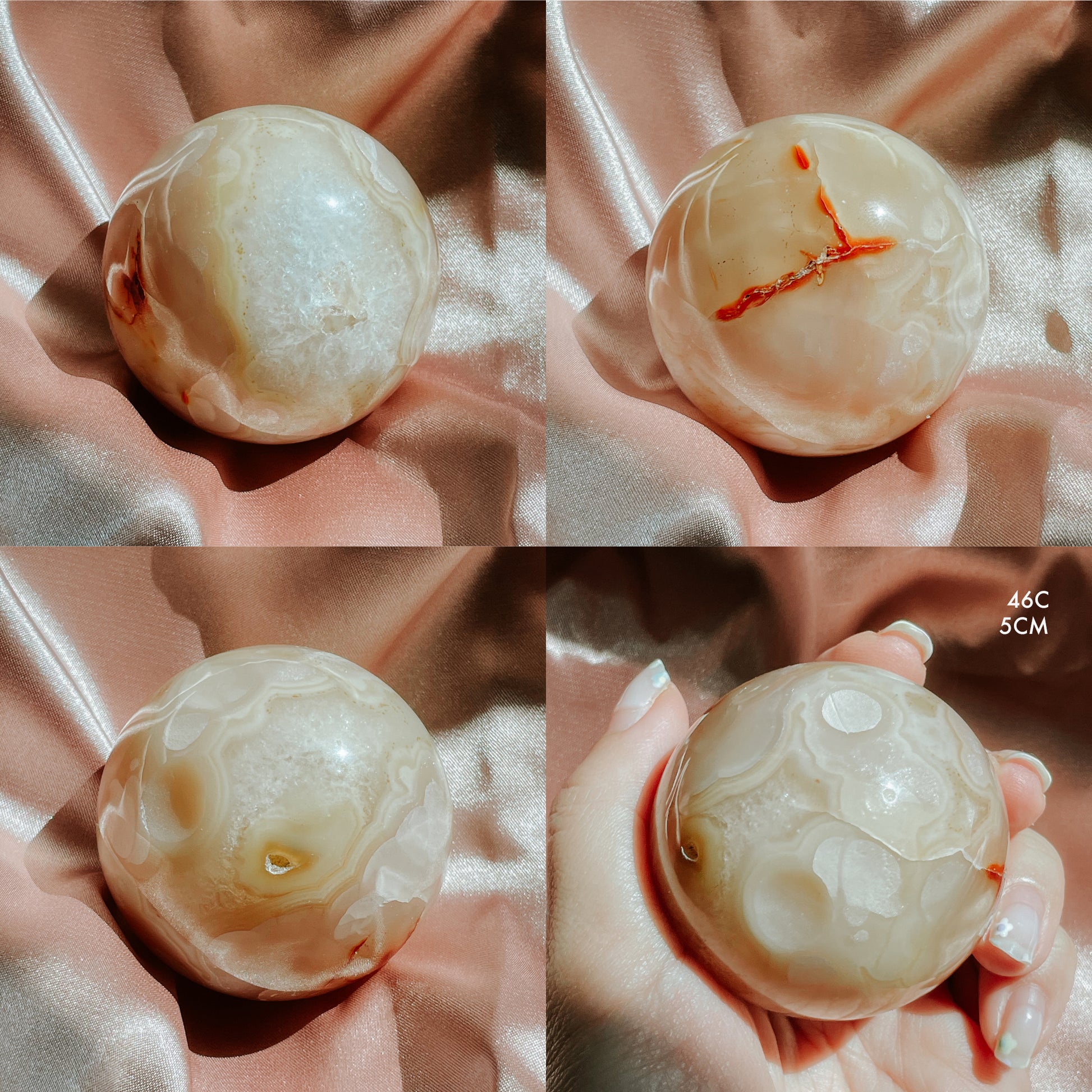 Carnelian with Druzy Sphere