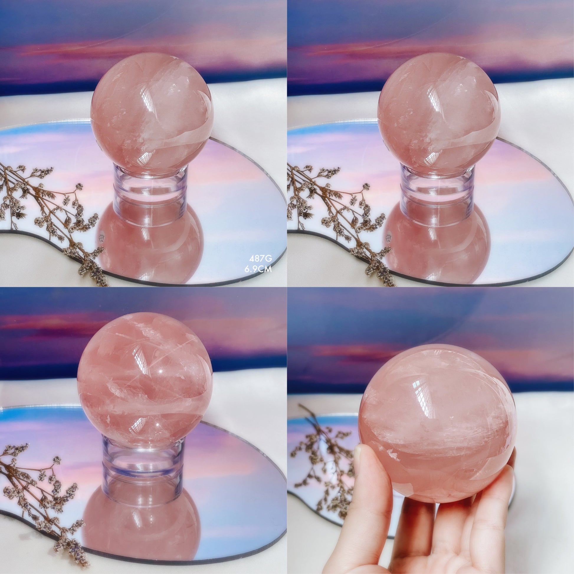 Madagascan Star Rose Quartz Spheres