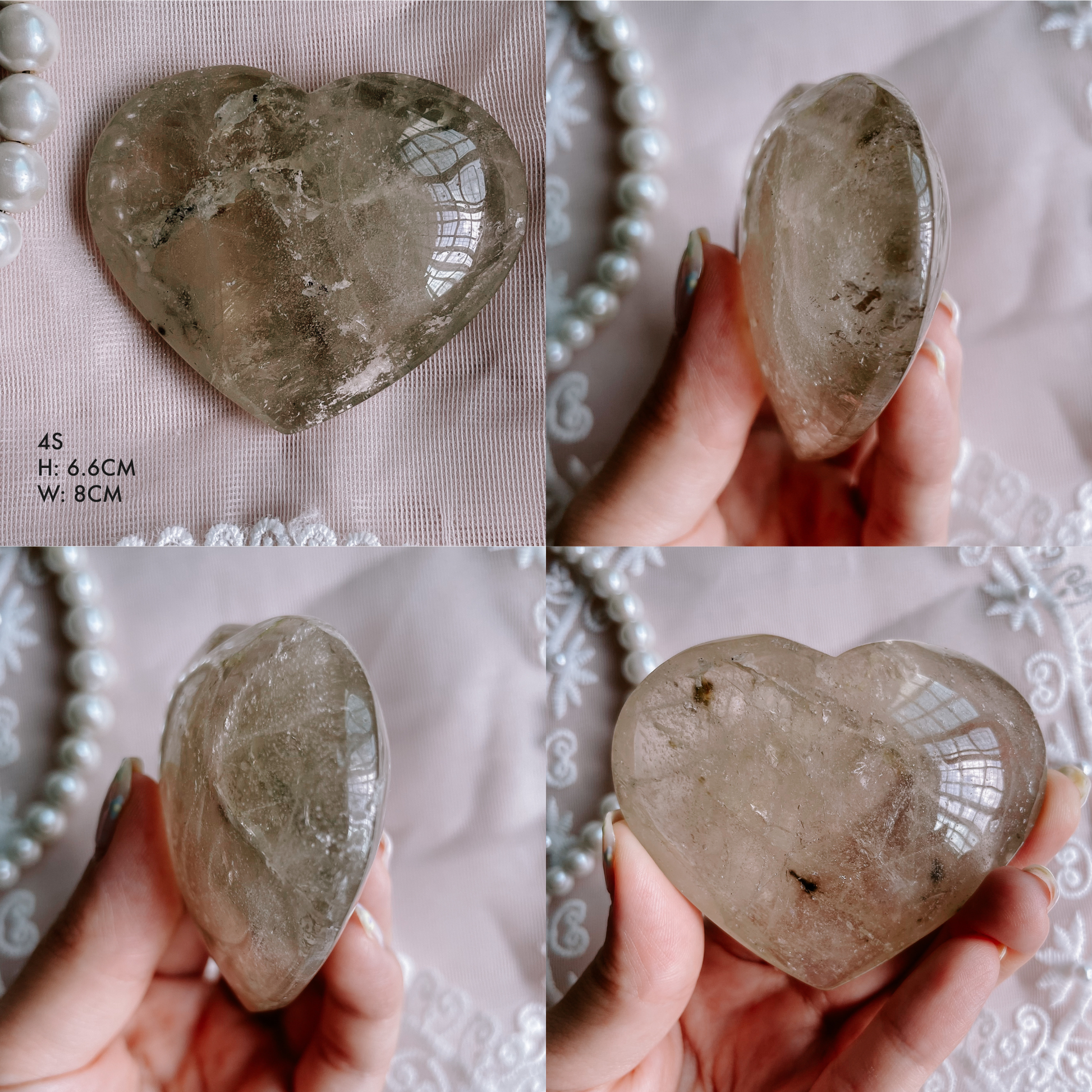 Smoky Citrine Puffy Hearts