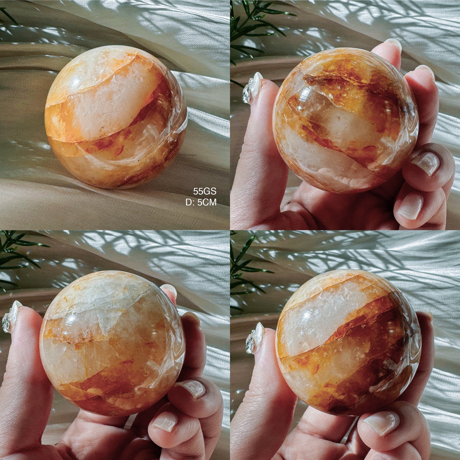 Red and Yellow Hematoid Spheres from Brazil - Golden Healer mixed Fire Quartz